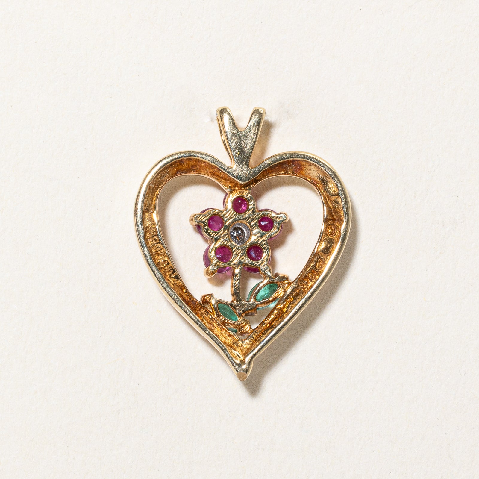 Exquisite Multi Gemstone Flower & Heart Pendant Necklace - 0.50ctw Genuine Gemstones, 0.01ct Diamond Accent - Elegant Jewelry Gift for Women - Perfect for Valentine's Day, Anniversary & Special Occasions
