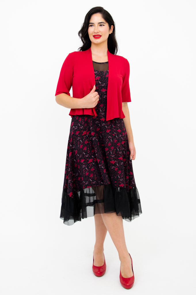 Danube Dress - Soft Red Bamboo Fabric Women's Summer Dress for Casual Wear, Beach Outings & Date Nights