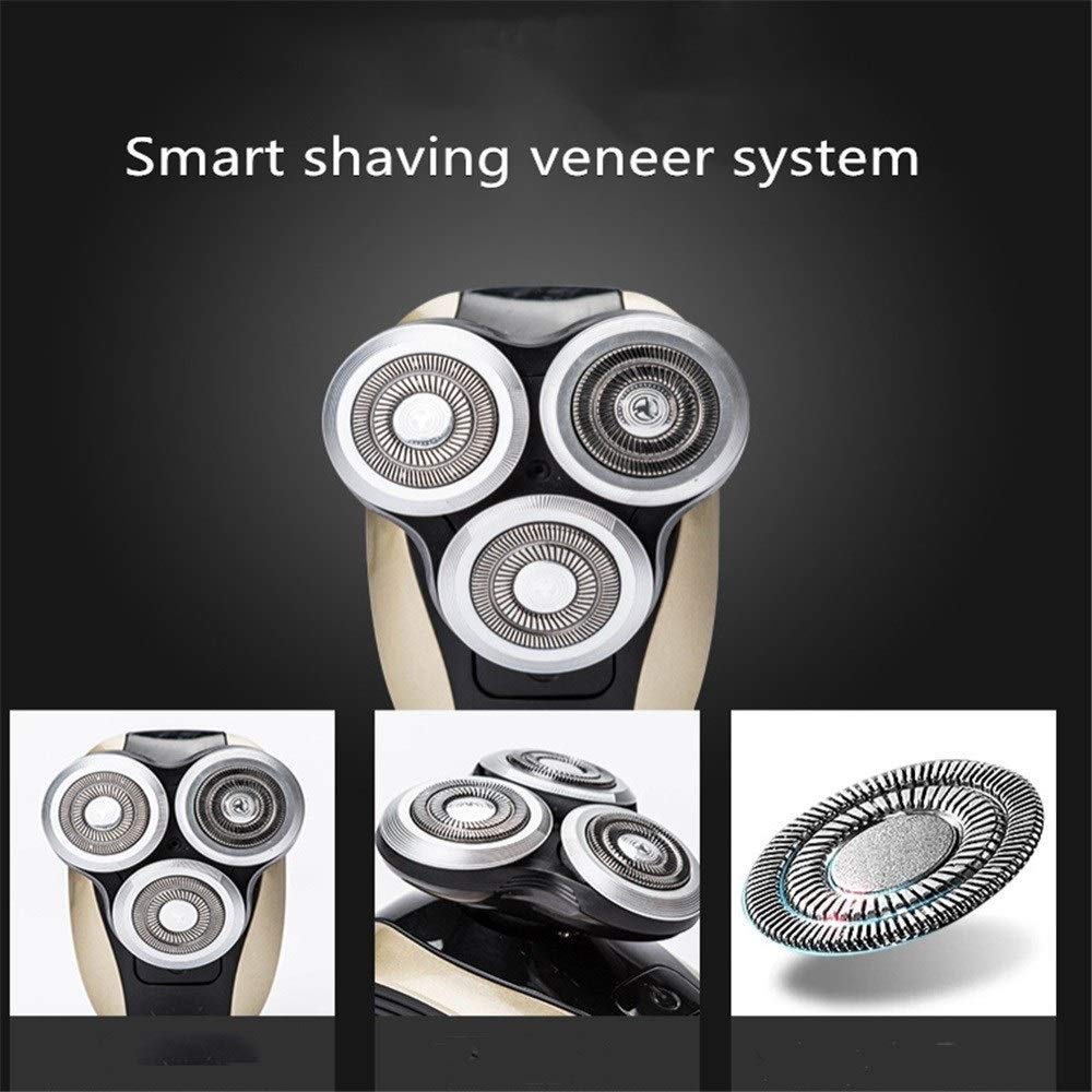3-in-1 Rechargeable Electric Shaver for Men - Waterproof Rotary Shaving System with Floating Heads & Buffet Blade Technology - Perfect for Travel, Gym & Daily Grooming Routine