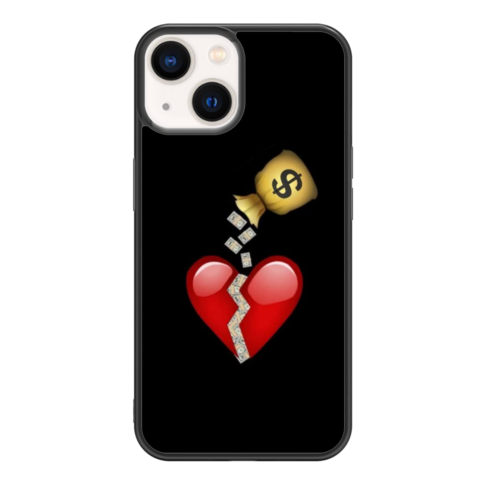Funny Money Filling Broken Heart iPhone Case for iPhone 11/12/13 Mini/Pro/Max - Shockproof Protective Phone Cover with Adult Joke Meme Design - Perfect Gift for Teens, Men & Women (Great for Valentine's Day, Breakup Gifts & Funny Office Accessories)