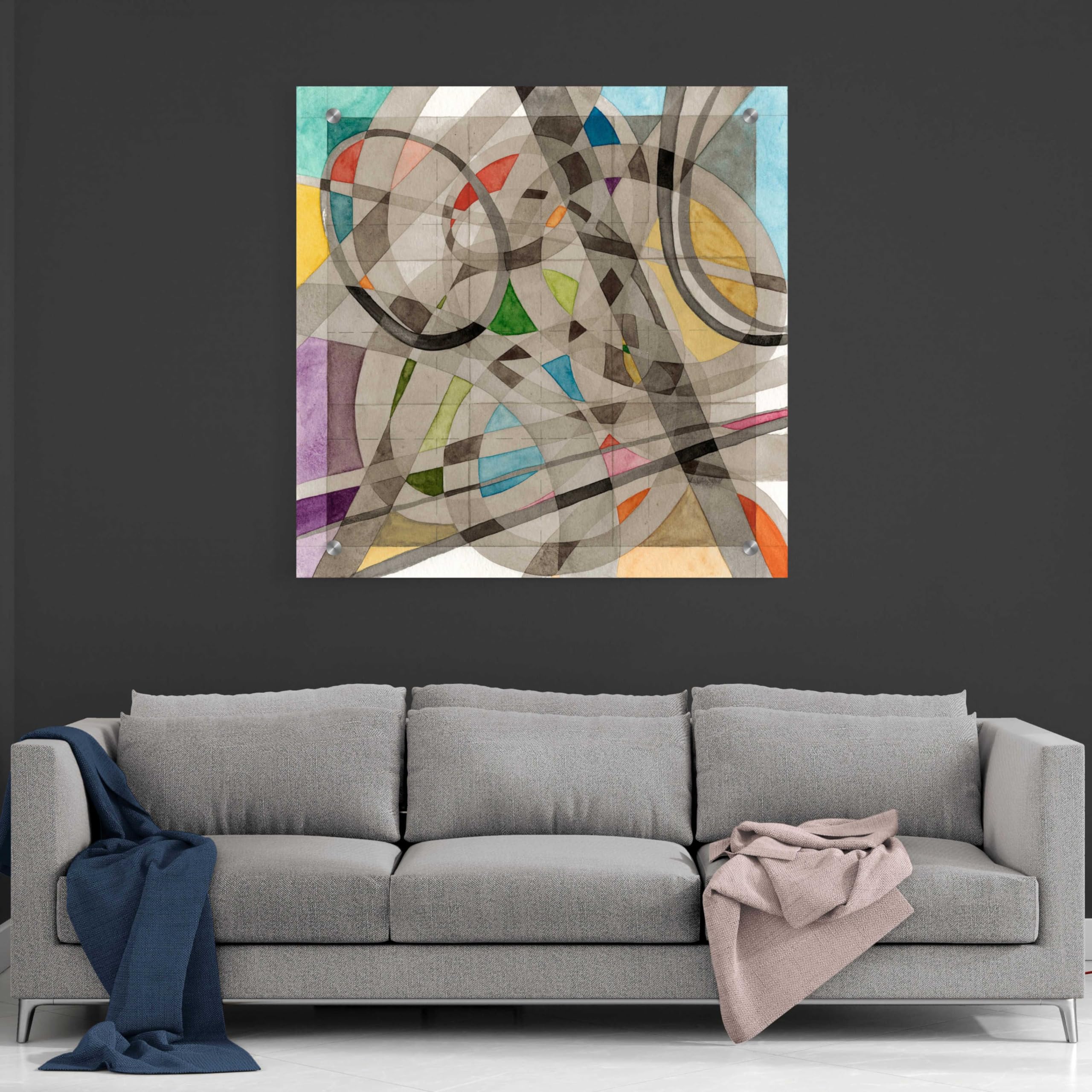 Epic Art 'Overpass' by Nikki Galapon - 36x36 Inch Acrylic Glass Wall Art Decor for Living Room, Bedroom & Office - Modern Abstract Painting for Home & Office Decoration