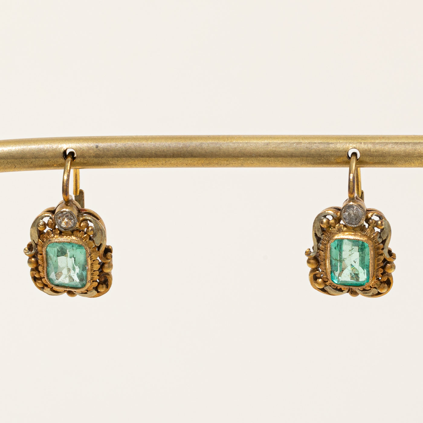 Vintage Emerald and Diamond Pendant & Earring Set - 3.71ctw Emerald, 0.19ctw Diamonds | Elegant Jewelry for Weddings, Anniversaries & Special Occasions