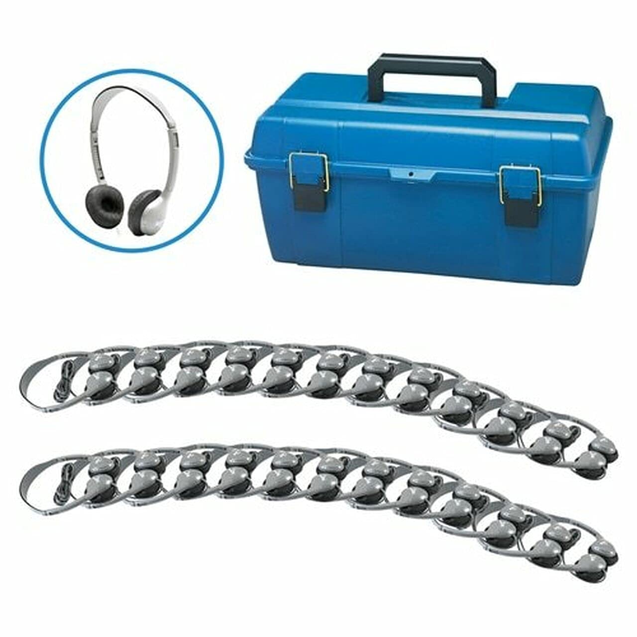 Hamilton Buhl Lab Pack - 24 MS2L Personal Headphones with Carry Case for School Computer Labs, Classrooms & Music Education