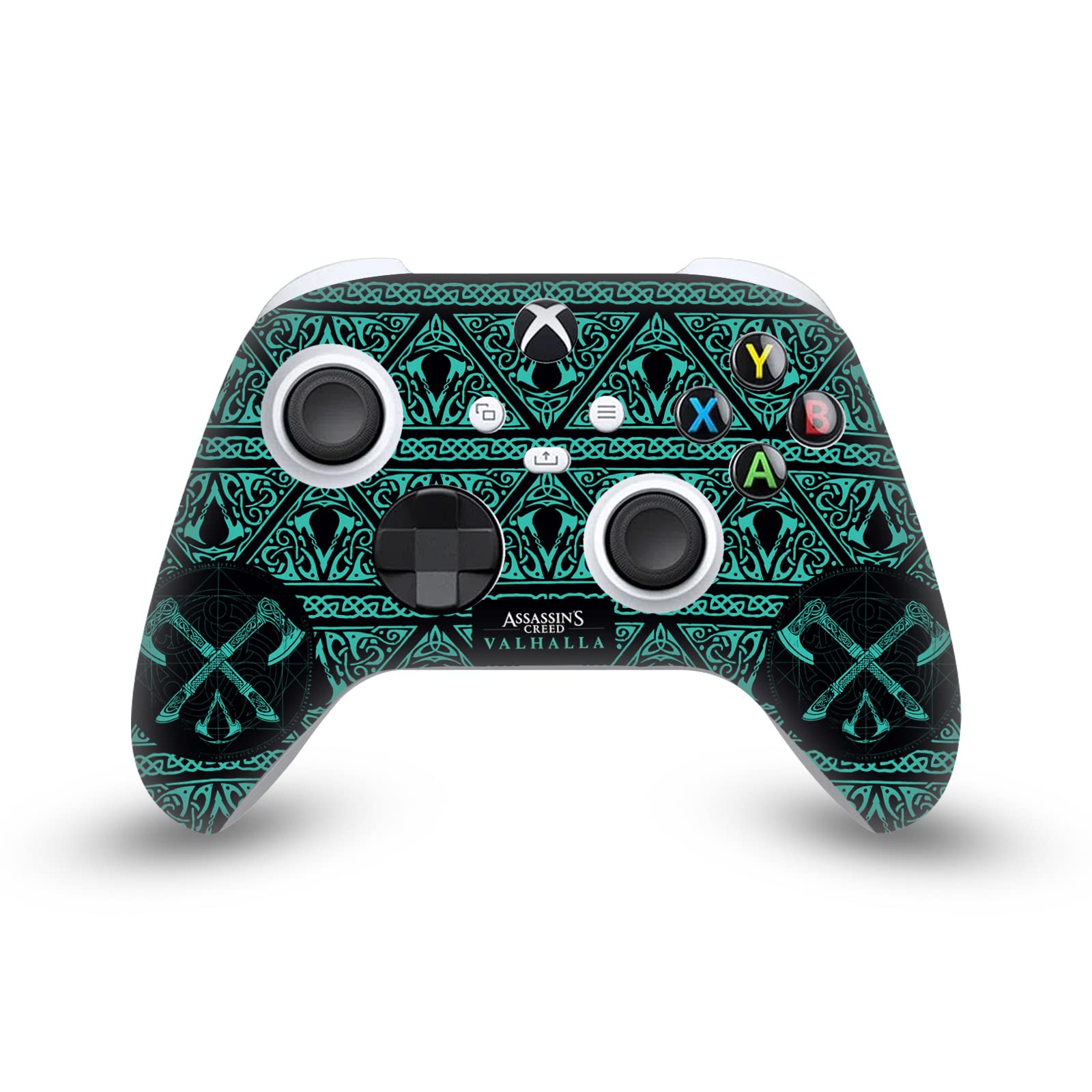 Officially Licensed Assassin's Creed Valhalla Dual Axes Key Art Matte Vinyl Sticker - Gaming Skin Decal Cover for Xbox Series X/S Controller - Perfect for Gamers & Collectors