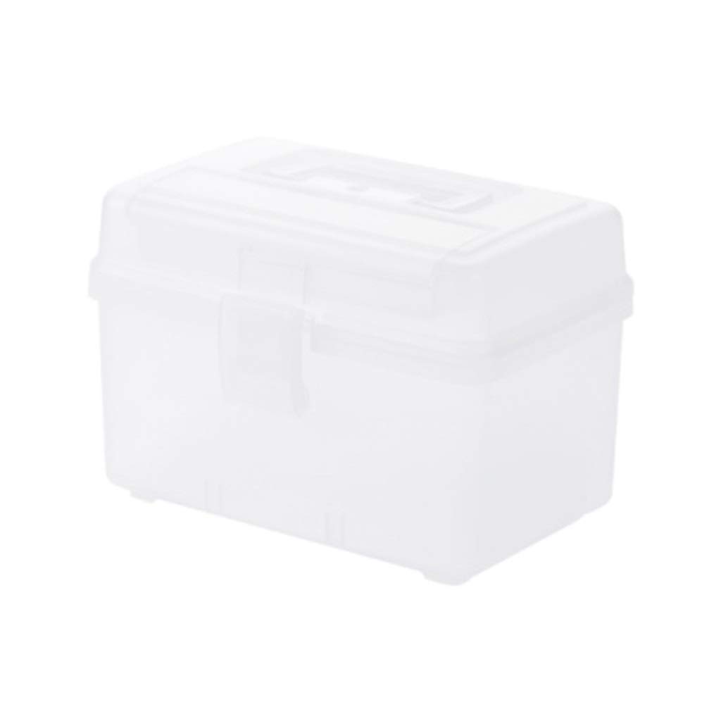 Portable Plastic Medicine Storage Box - Small Multi-Layer Household Medical Organizer for Pills, First Aid & Vitamins | Travel, Home & Office Use (White)