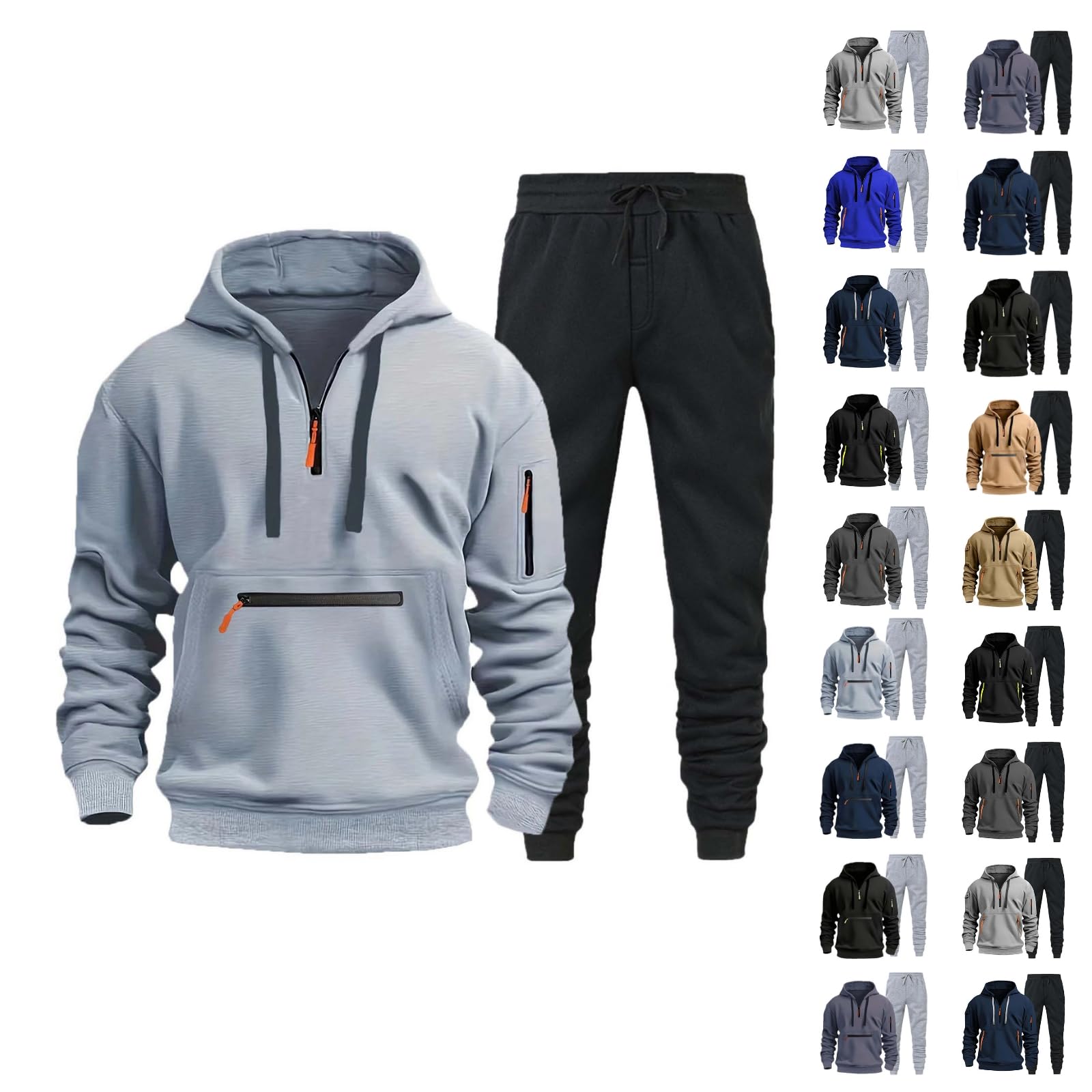 **Men's 2-Piece Oversized Sweatsuit Set - Baggy Sweatpants & Lounge Hoodie with Pockets | Fall & Winter Casual Outfit, Streetwear, Gym & Home Comfort**