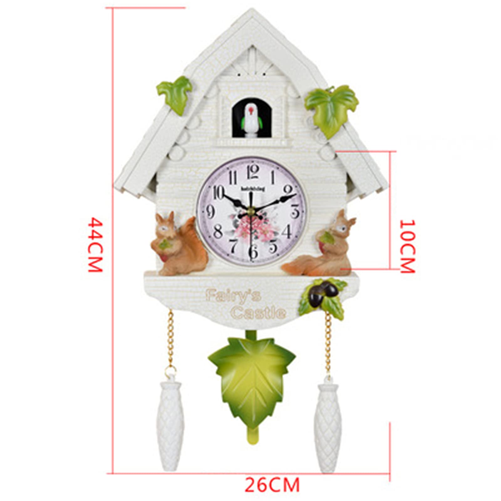 Quartz Cuckoo Clock - Black Forest House Wall Clock with Music & Dancing Figures, Battery Operated, for Office, Classroom, Bedroom, Bathroom, Living Room, Kitchen Decor