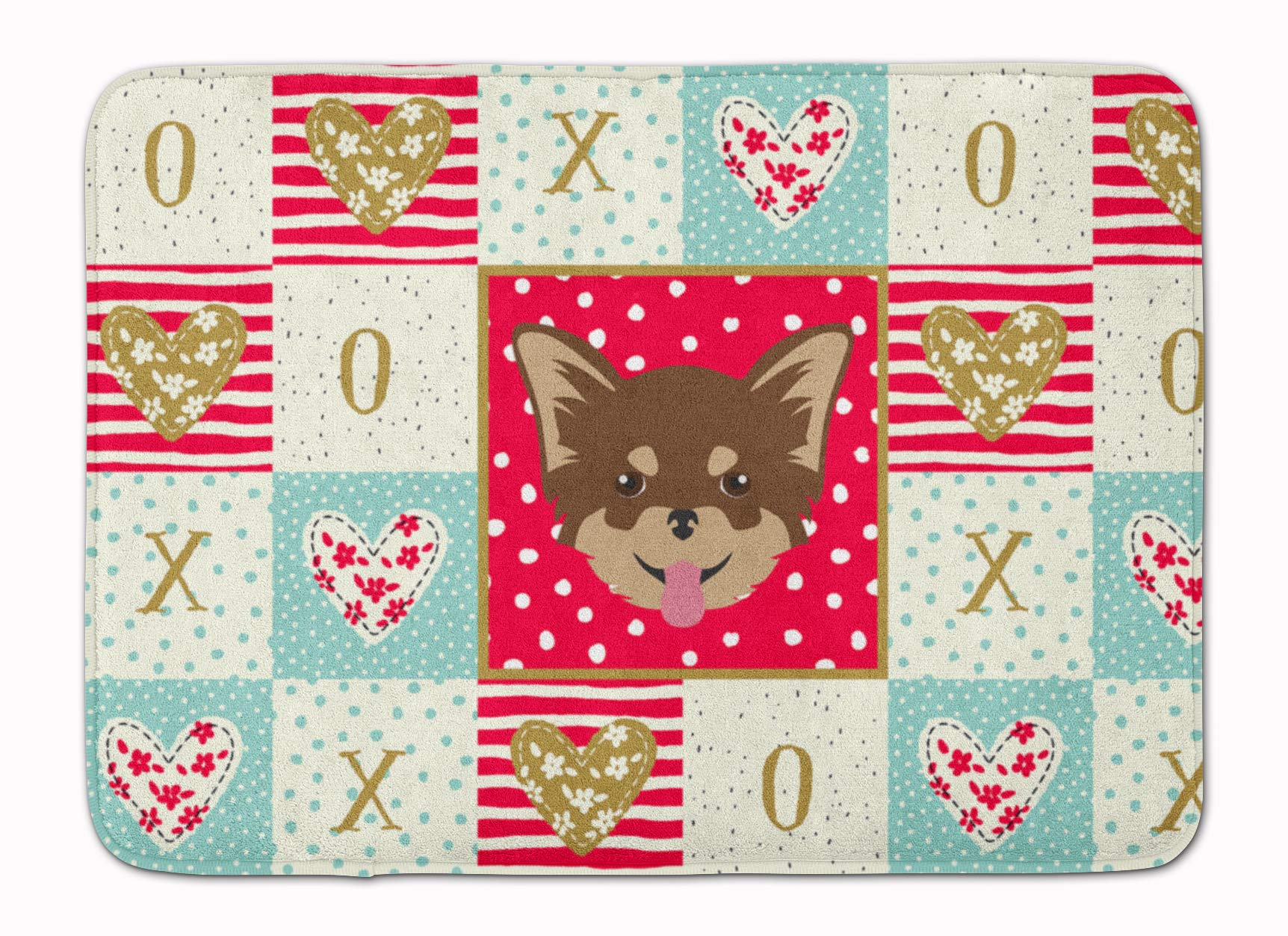 Chihuahua Love Machine Washable Memory Foam Bath Mat - Non-Slip Quick Dry Bathroom Rug, Durable Thick Kitchen Mat with Decorative Artwork (Red) | Perfect for Bathroom Safety, Kitchen Comfort & Home Decor