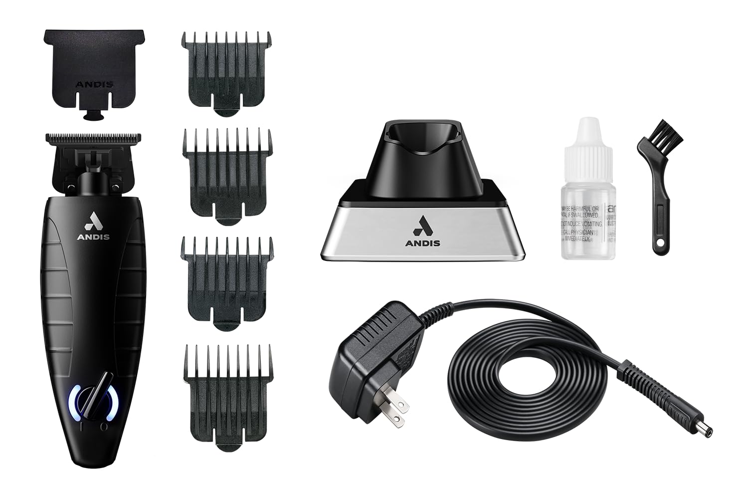Andis GTX-EXO Black Label Special Edition Professional Cordless Hair Clipper - Lithium-ion Beard Trimmer with M-Force Motor & Charging Stand - Perfect for Barbershops, Home Grooming & Travel Use