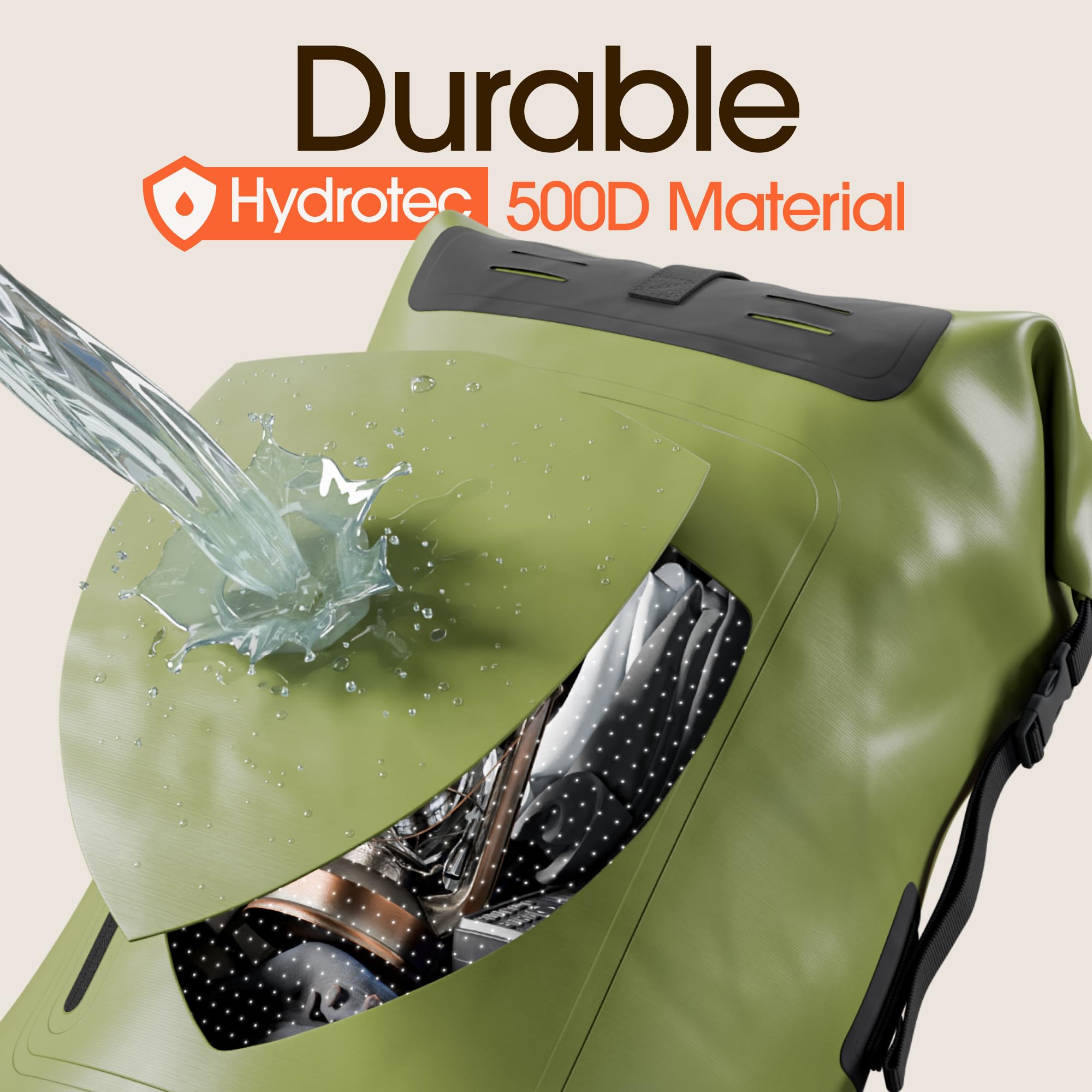 Earth Pak Waterproof Backpack - Heavy Duty Hiking Backpack with Roll-Top Closure - Waterproof Dry Bag & Phone Case - Perfect for Outdoor Adventures, Camping, Kayaking and Travel
