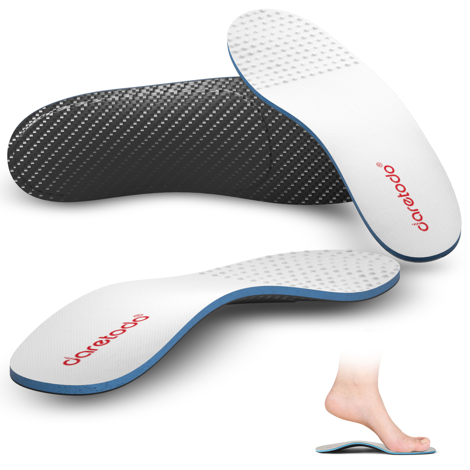 Daretodo Arch Support Insoles for Men & Women - Orthotic Inserts for Plantar Fasciitis, Heel Spurs, Flat Feet & Foot Pain Relief - Comfortable Shoe Insoles for High Arch, Overpronation & Fallen Arch - Perfect for Running, Walking & Daily Activities