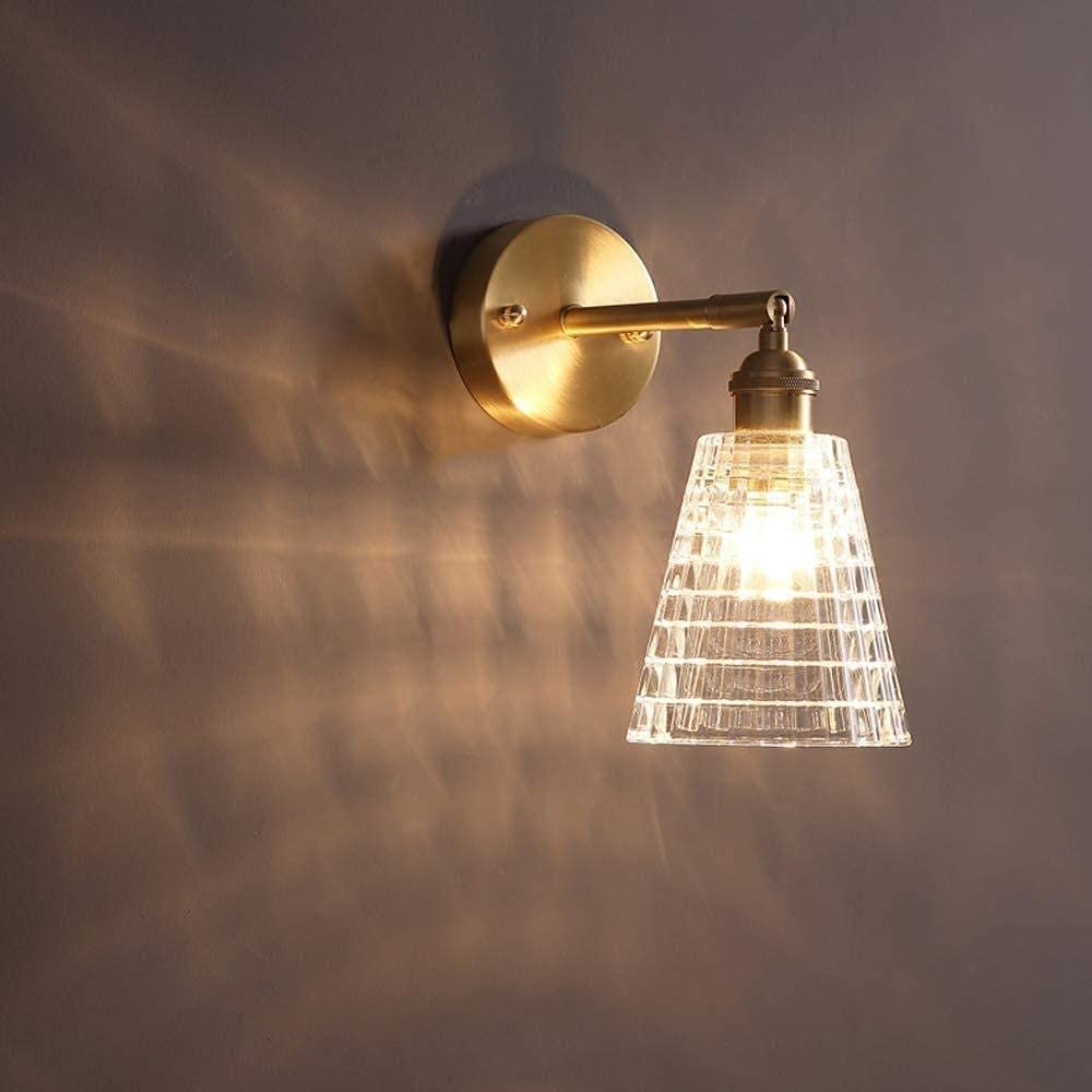 Modern Copper Crystal Wall Sconce - Creative E27 LED Wall Lamp for Hallway, Bedroom & Living Room - Elegant Night Light, Reading Lamp & Ambient Lighting for Home Decor