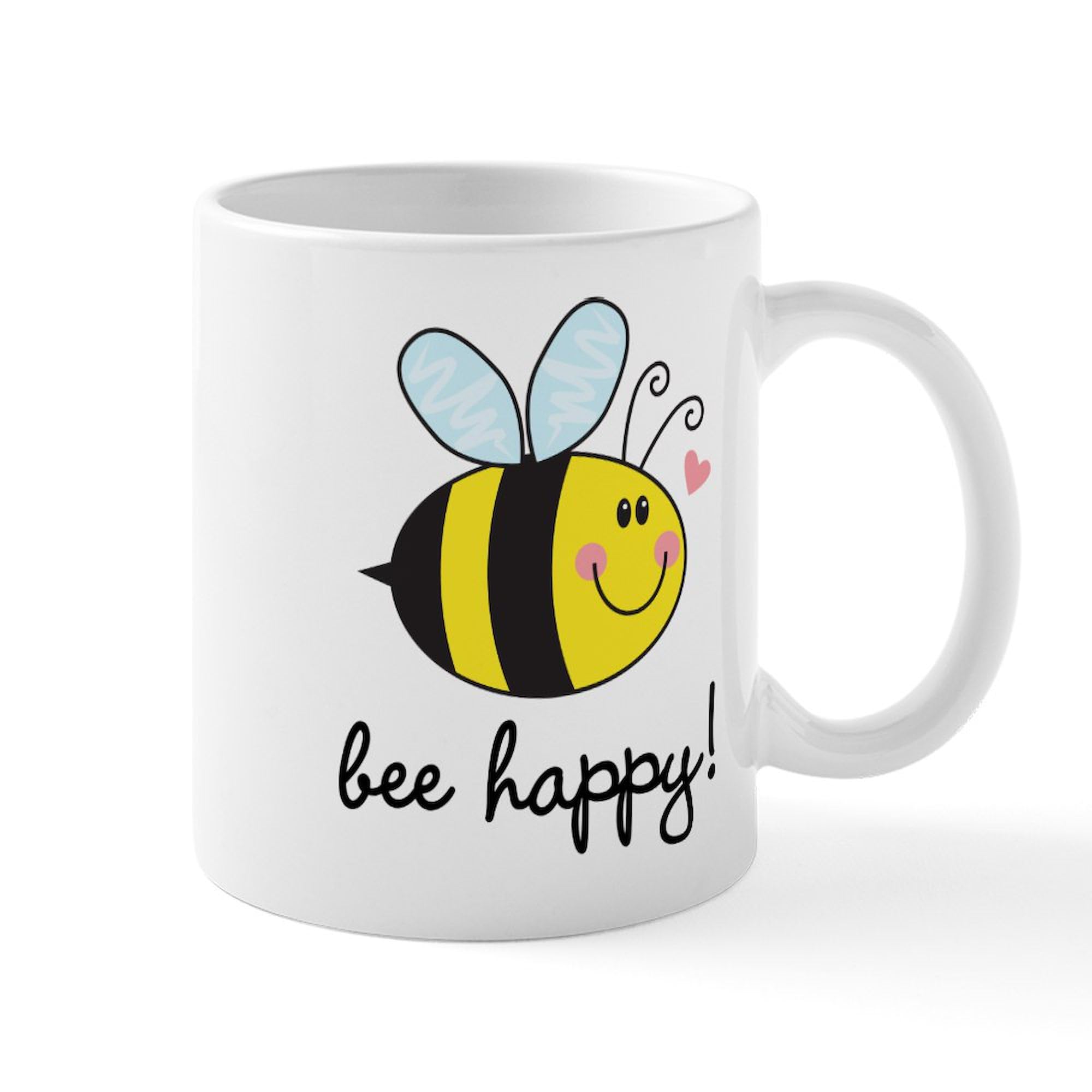 Bee Happy Ceramic Coffee Mug 11 oz (325 ml) - Perfect for Tea, Hot Cocoa & Office Use - Cute Gift Idea for Bee Lovers