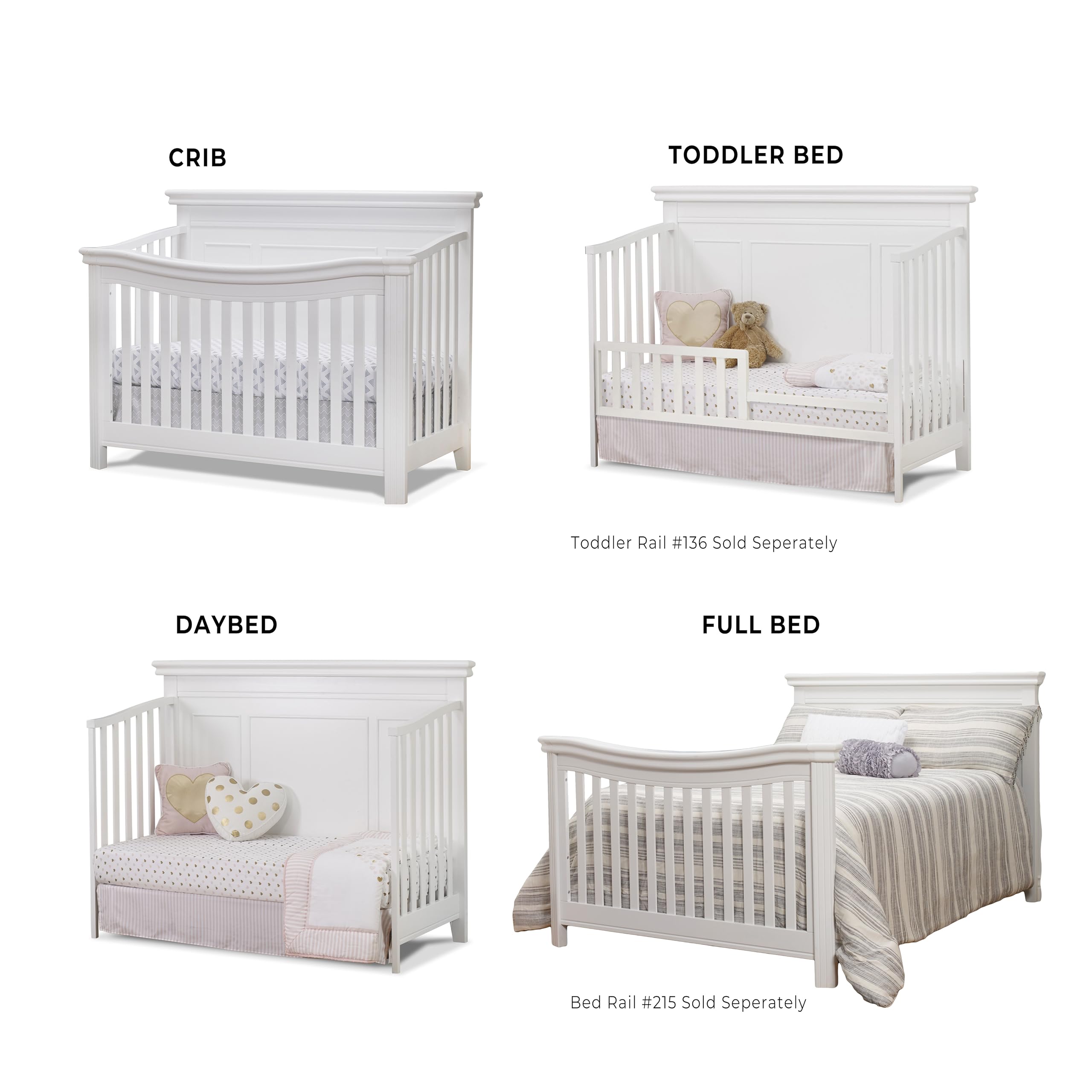 Sorelle Finley Lux Flat Top Crib - Modern Baby Crib with Safety Rails, Convertible Design for Nursery - Perfect for Newborns, Toddlers & Small Bedrooms