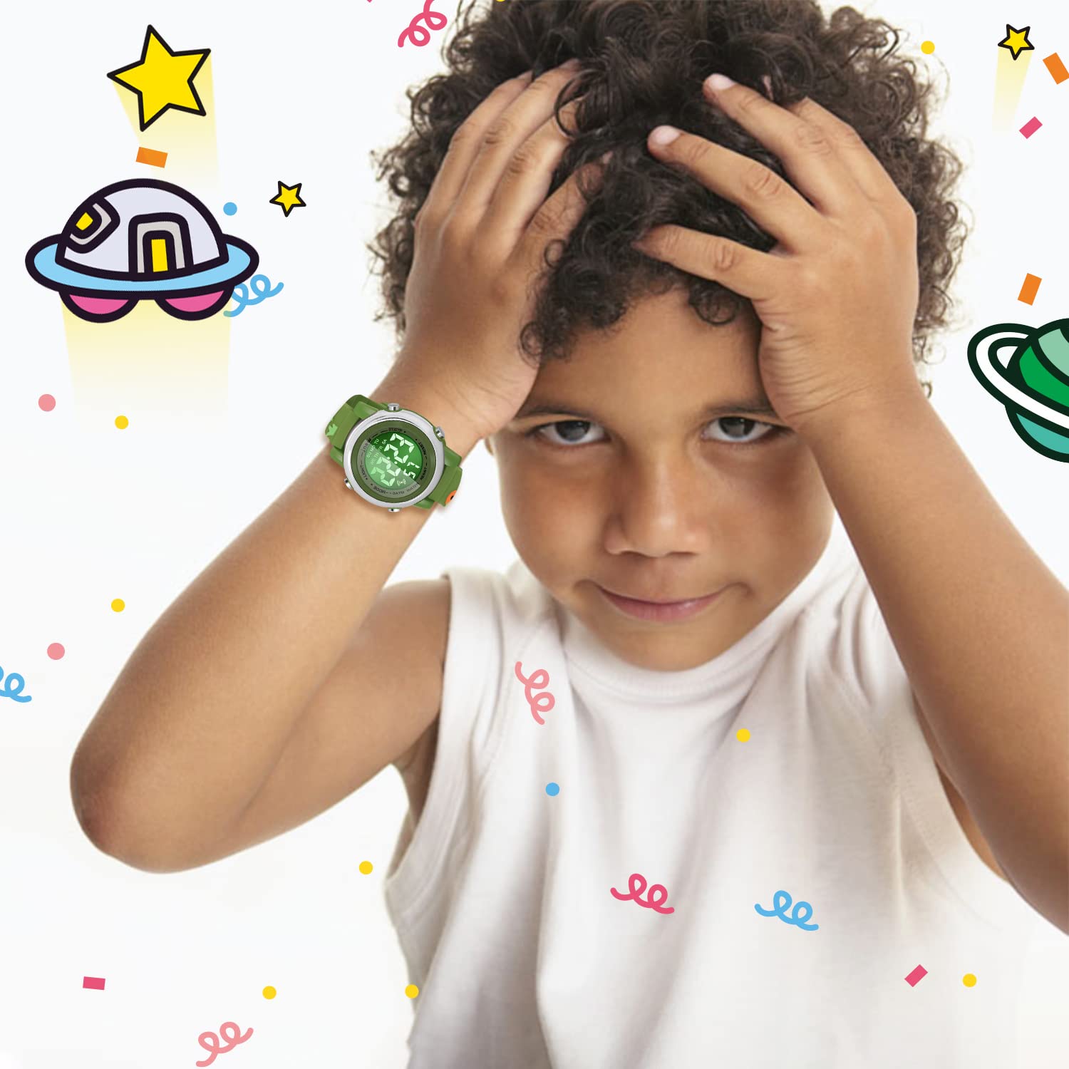Waterproof Kids Watches with Alarm - Dinosaur Themed Digital Watch for Boys & Girls Ages 3-10 - Perfect for Swimming, Outdoor Play & School Activities