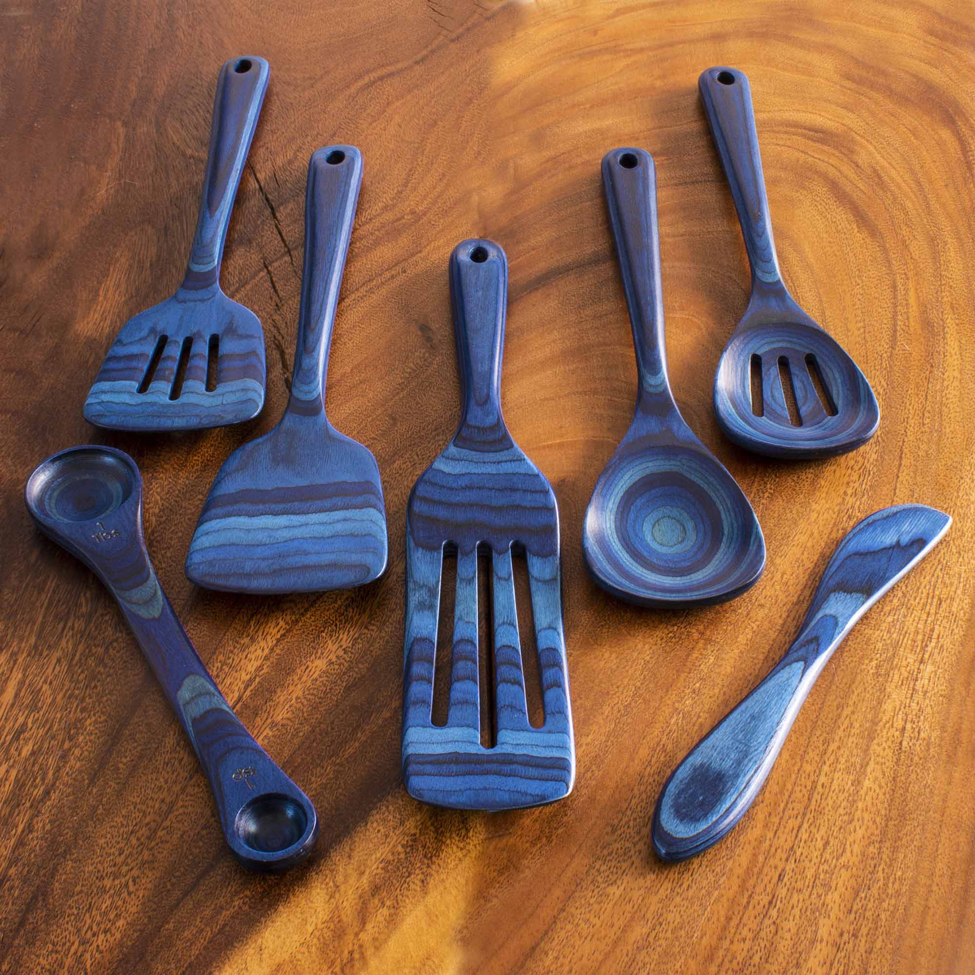 Baltique® Malta Collection 7-Piece Nonstick Cooking Utensil Set - Wooden Handle Kitchen Tools for Frying, Baking & Cooking - Perfect for Home Chefs & Professional Kitchens