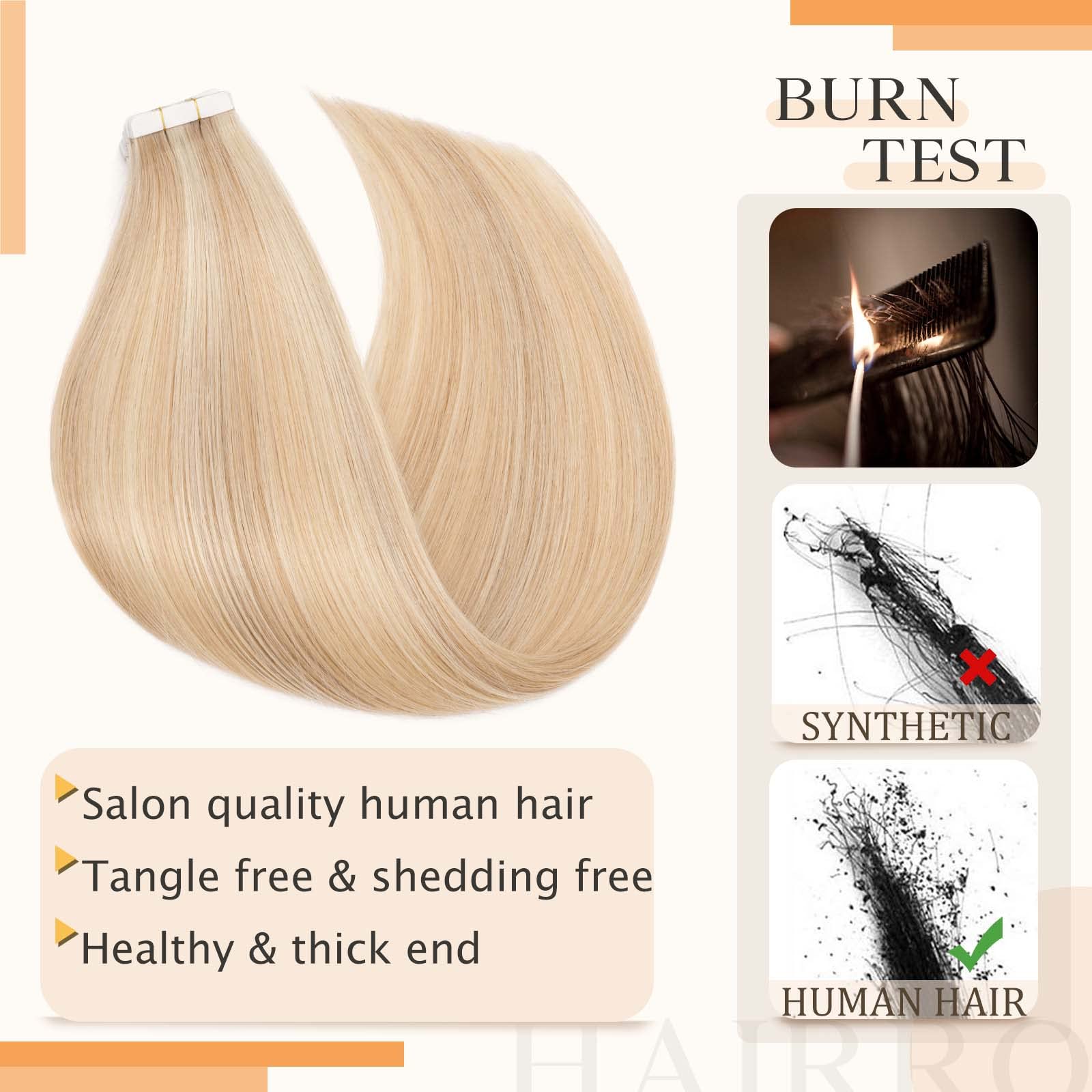 Hairro Glue-In Human Hair Extensions - 12 Inch 30g 20pcs Tape-In Weft (Ash Blonde & Bleach Blonde) for Volume & Length - Double-Sided Skin Weft for Natural Look - Perfect for Parties, Weddings & Daily Styling