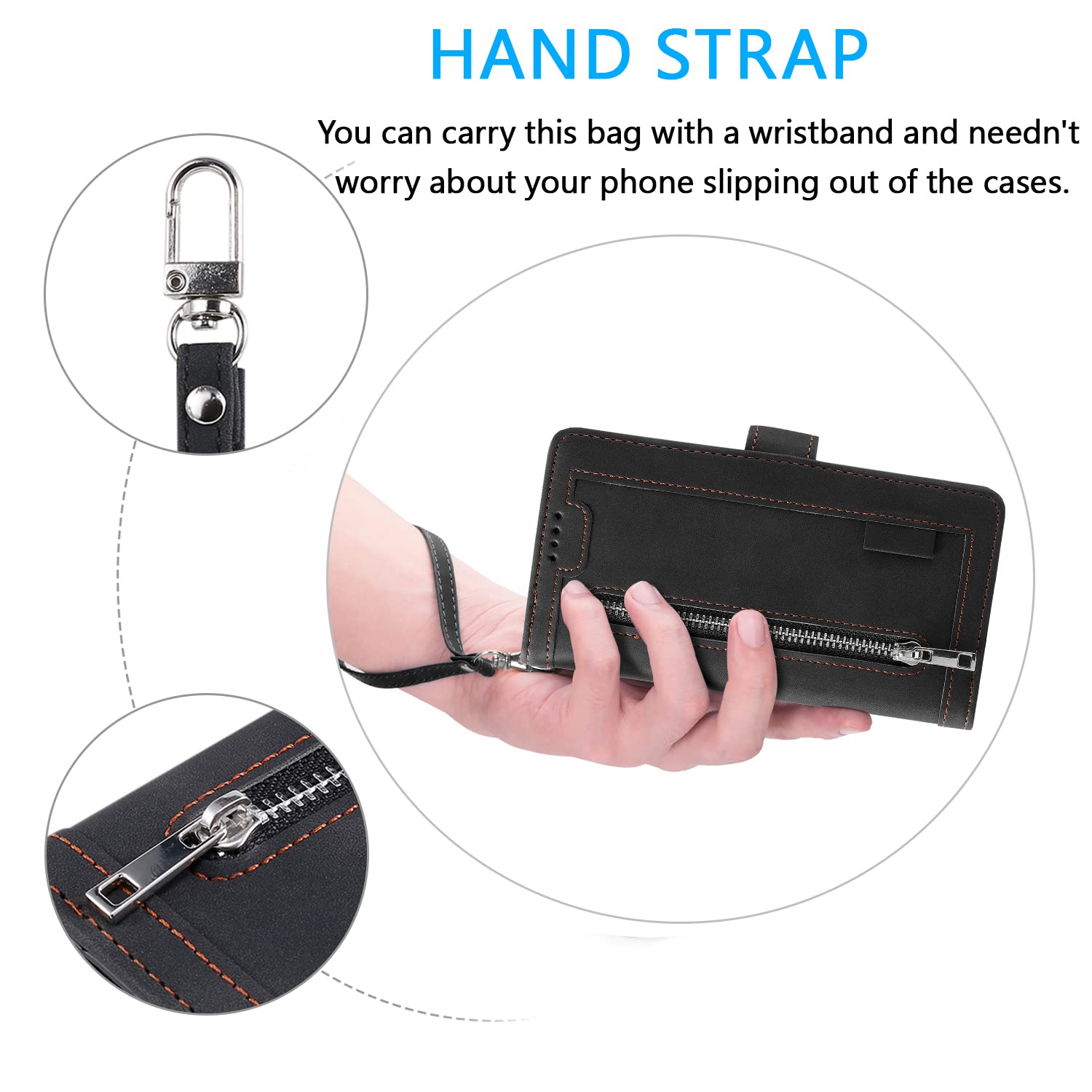 **UEEBAI Samsung Galaxy S24 5G Wallet Case – PU Leather Flip Cover with 9 Card Slots, Zipper Pocket, Magnetic Closure & Kickstand | Shockproof TPU Protection & Wrist Strap | Retro Design for Women & Men | Perfect for Travel, Work & Daily Use**