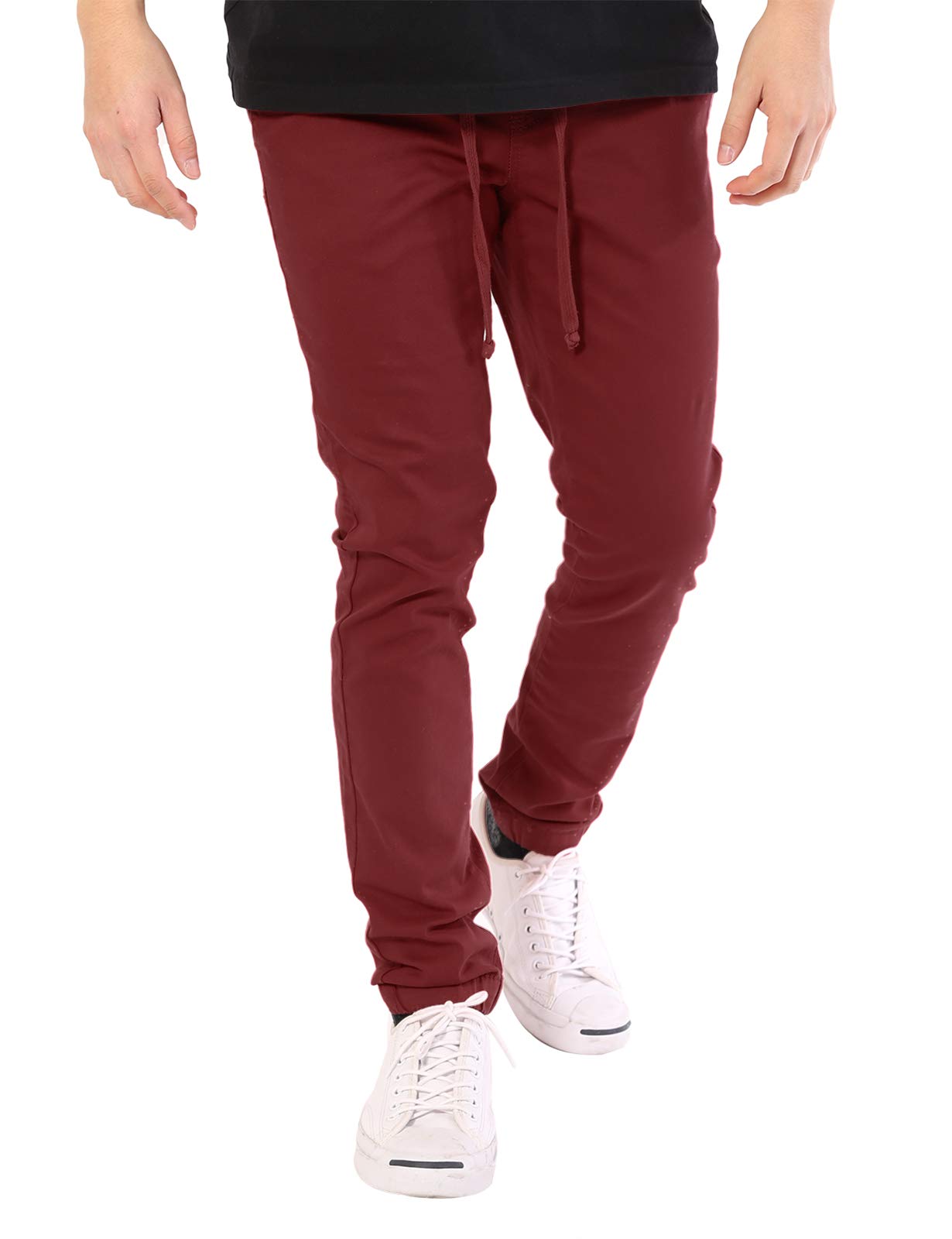 JD Apparel Men's Skinny Fit Harem Joggers - Stretch Comfortable Casual Pants for Streetwear & Lounge | Perfect for Gym, Travel & Everyday Wear