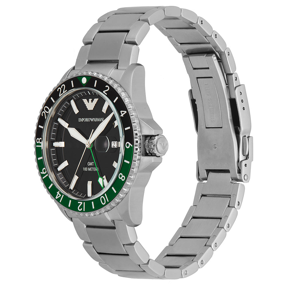 Emporio Armani World Explorer AR11589 Diver Watch - Luxury Waterproof Stainless Steel Men's Watch for Diving, Swimming & Outdoor Adventures