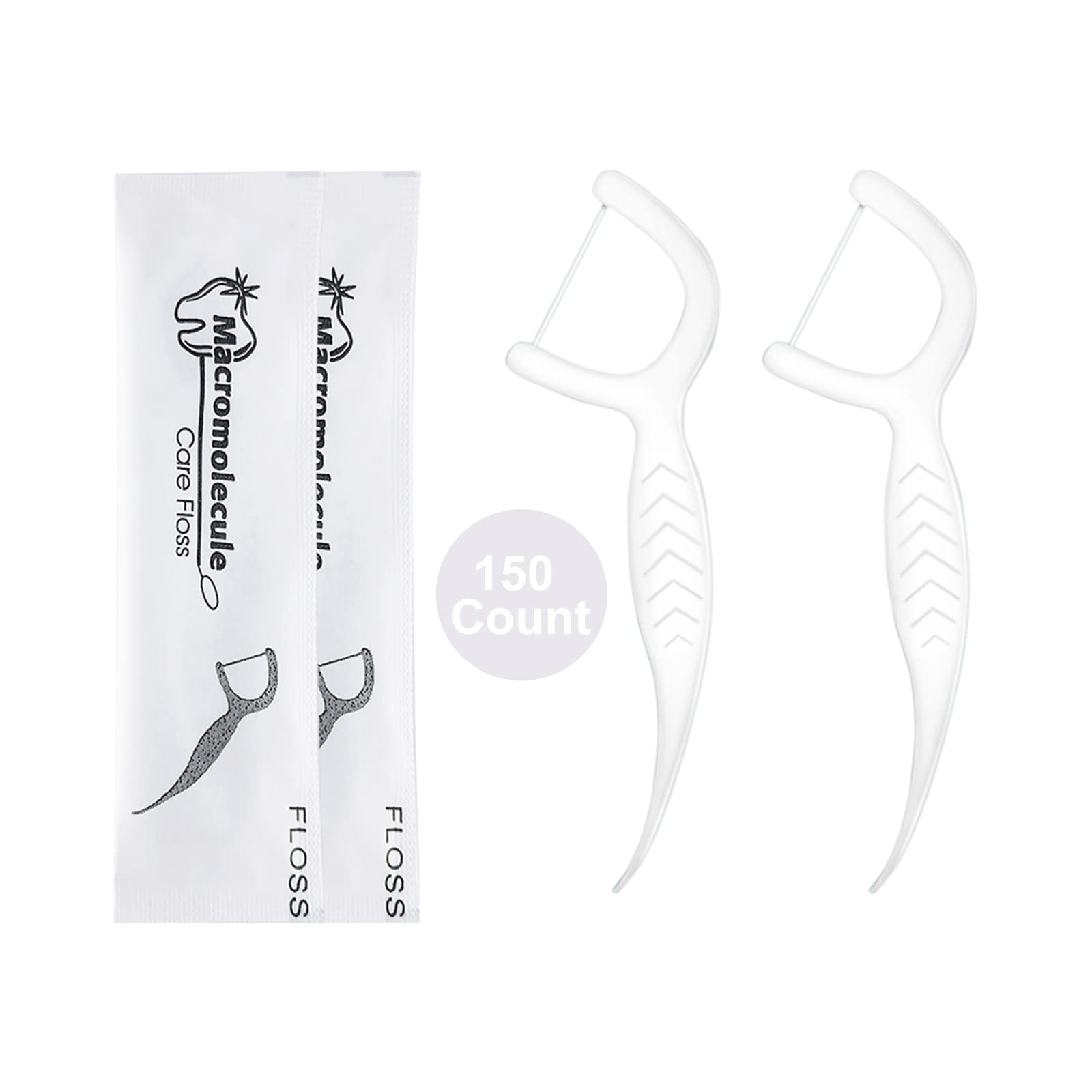 Individually Wrapped Dental Floss Picks - 150 Count Disposable Flossers for Travel & On-the-Go Oral Care | Portable Single-Use Floss Sticks for Home, Office & Gym Use
