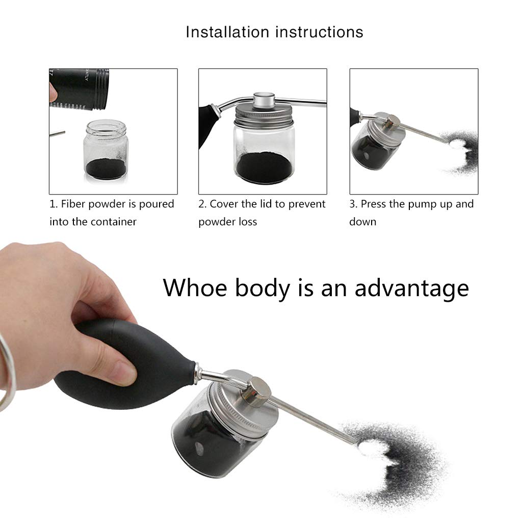 Hair Building Fibers Spray Applicator - Silicone Airbag Atomizer for Hair Thickening & Restoration - Hair Loss Concealer Kit for Men & Women - Perfect for Daily Use & Special Occasions