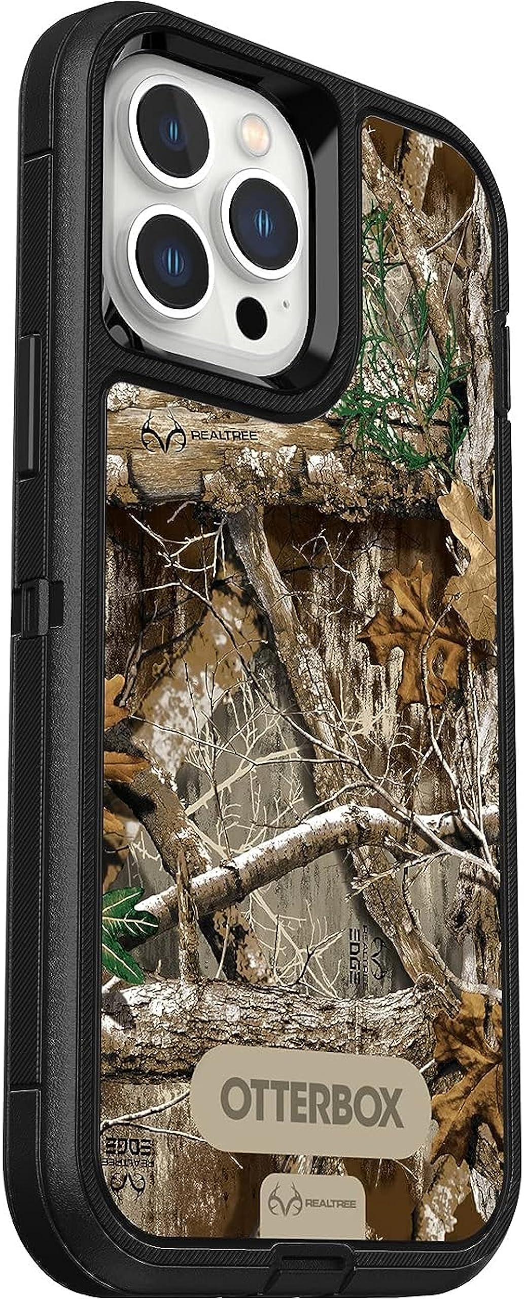 OtterBox Defender Series Screenless Edition Protective Case for iPhone 13 Pro Max with Built-in Camera Lens Protector - Durable Shockproof Cover - Realtree Edge Camo Design (Black/Realtree Edge) - Perfect for Outdoor Adventures, Construction Work & Active Lifestyles