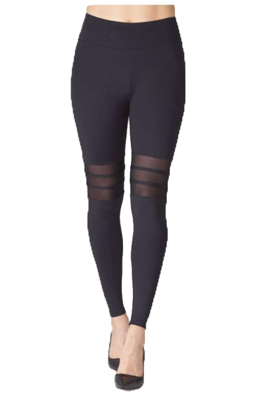 Mondor 5678 Black Tactel Leggings - High Waist Yoga Pants for Women, Stretchy Workout Leggings, Comfortable Tights for Running, Gym & Everyday Wear