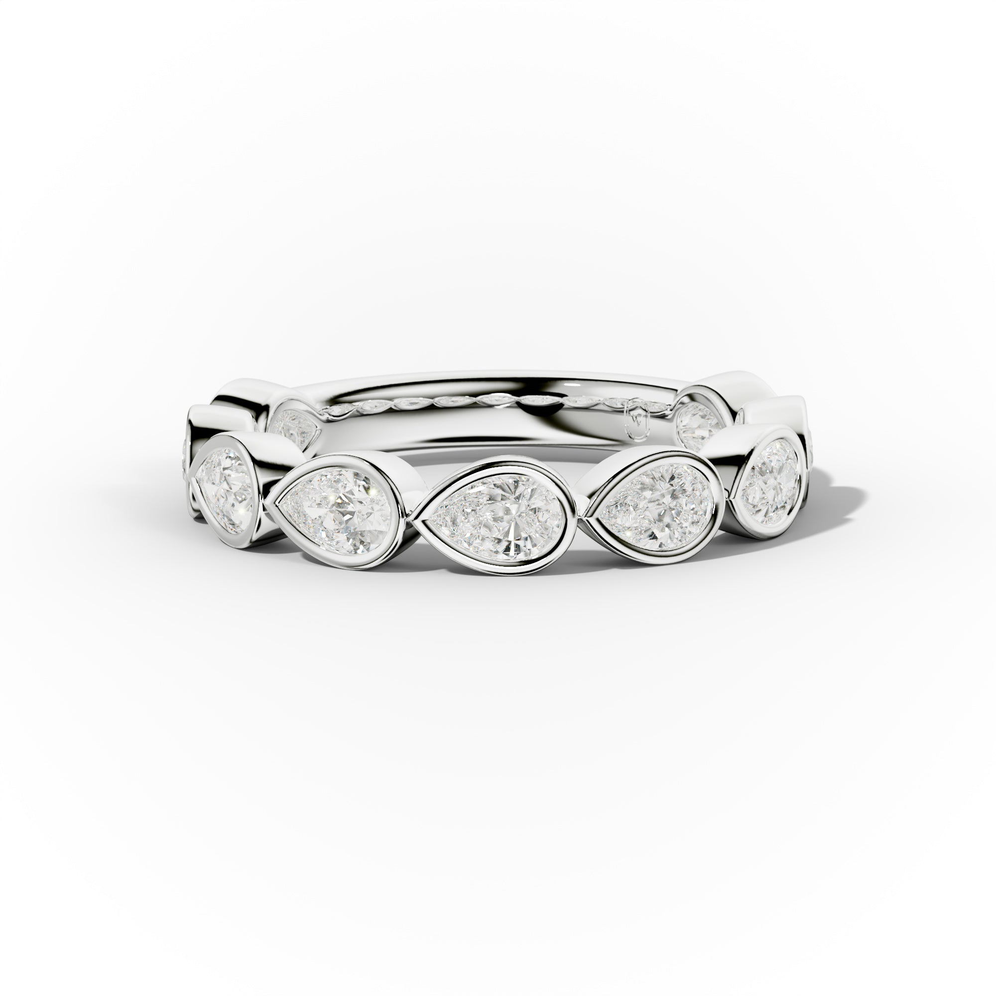 1.0 Carat East West Pear Shape Bezel Set Diamond Anniversary Band - Elegant Wedding Ring for Women, Durable 14K Gold Jewelry Gift for Her | Perfect for Proposals, Anniversaries & Special Occasions
