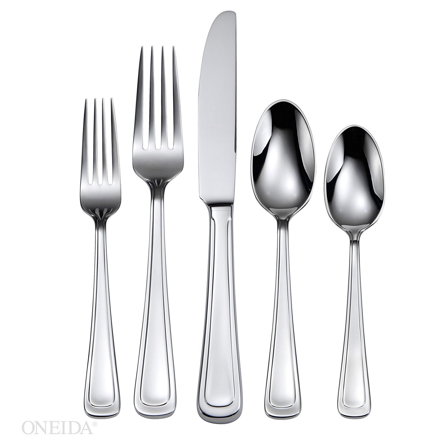 Oneida PF Cloister 20-Piece Flatware Set for 4 - Stainless Steel Silverware with Elegant Design - Perfect for Fine Dining, Dinner Parties & Wedding Gifts