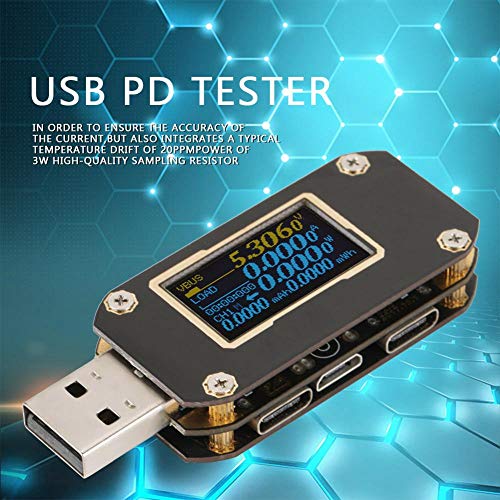 Dual Type C & Micro USB Tester Multimeter - High Accuracy USB PD Charging Tester with Cable for Resistor Measurement (K001) | Perfect for Electronics Repair, Phone Charging Diagnosis & DIY Projects
