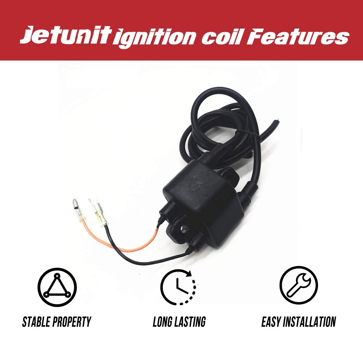 Yamaha Waverunner Ignition Coil 6R8-85570-00 62E-85570-00 Replacement for Super Jet 650 700 701 (1992-2013) WaveBlaster WaveRaider - High Performance Spark Plug Coil for Smooth Engine Start & Watercraft Maintenance