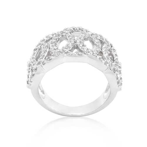 Elegant Cubic Zirconia Circle Ring for Women - Sterling Silver Fashion Jewelry Gift for Anniversary, Birthday & Special Occasions