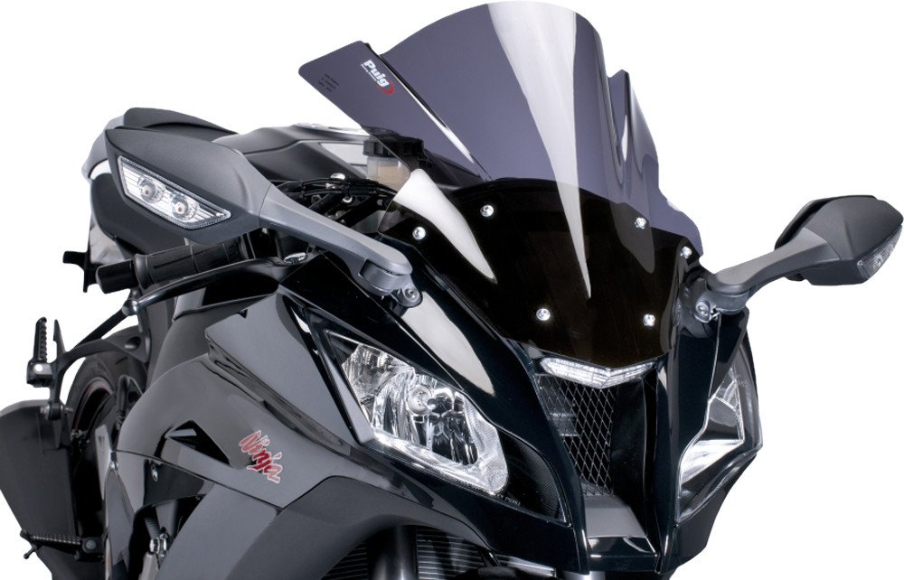 Puig 5994A Blue Racing Windshield for Motorcycles - High-Quality Windshield for Sport Bikes, Perfect for Racing and Long-Distance Riding
