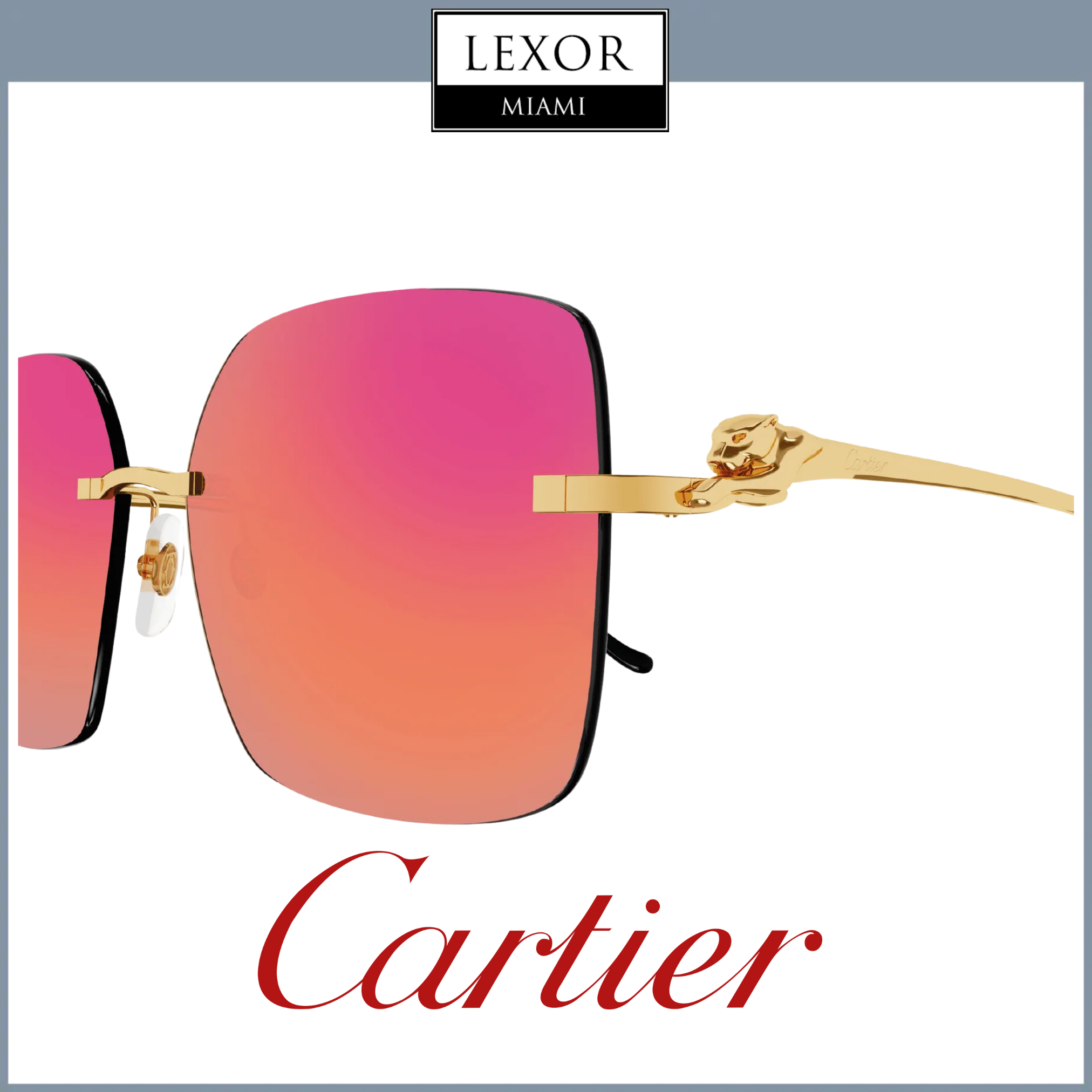 Cartier CT0359S 003 60 Women's Luxury Sunglasses - UV Protection, Polarized Lenses for Fashion & Outdoor Activities
