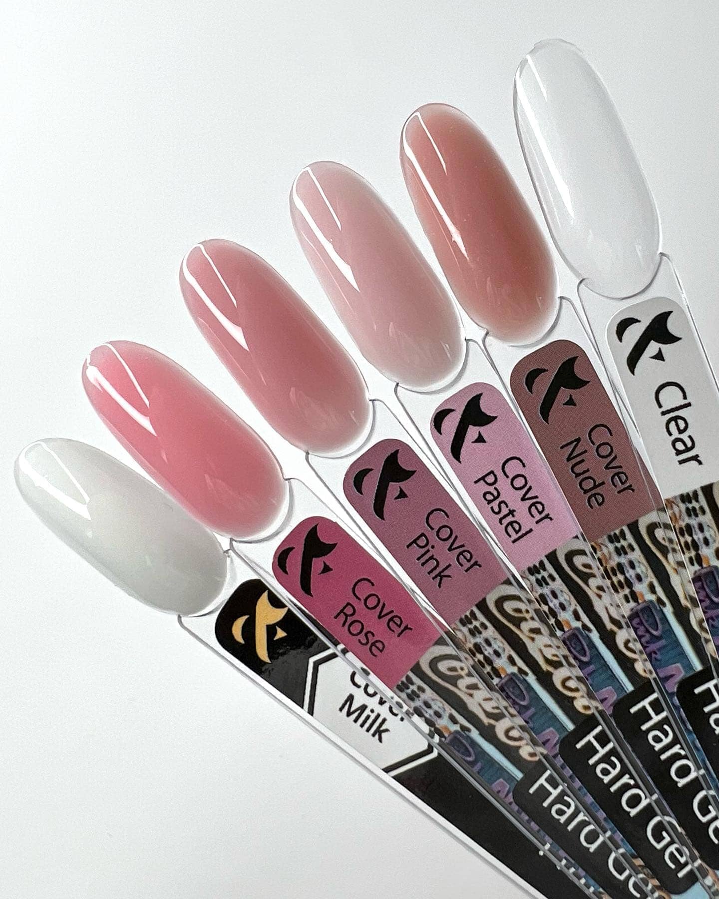F.O.X Professional Hard Gel Nail Tips Set of 6 - Long Lasting Acrylic Nails for Salon Quality Manicures at Home | Perfect for Weddings, Parties & Special Occasions