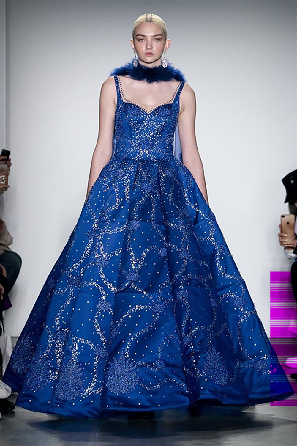 Elegant Sapphire Blue Crystal Evening Gown - Formal Dress for Prom, Wedding & Special Occasions