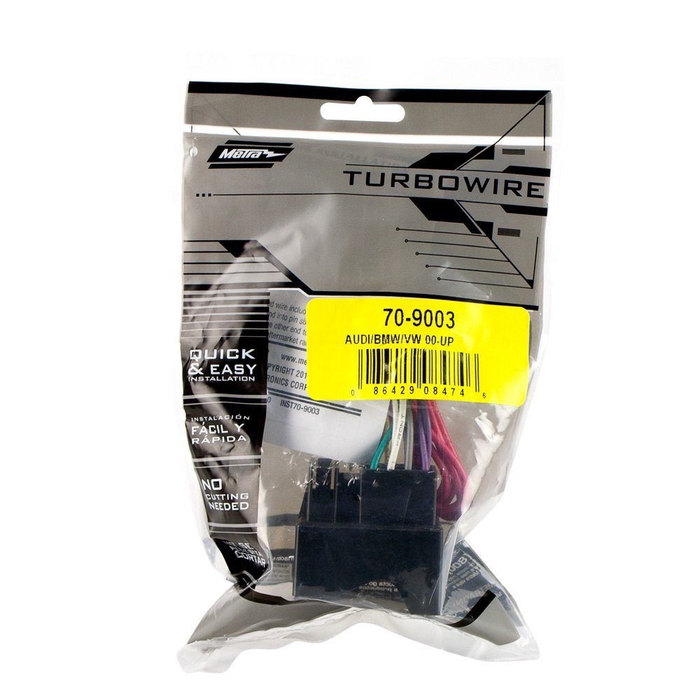 Metra 88-00-9008 VW Pocket Radio Installation Kit for 1999-2006 Models & Metra 70-9003 Radio Wiring Harness Compatible with Audi/BMW/VW 2002 and Newer - Perfect for Car Stereo Upgrades and DIY Installations