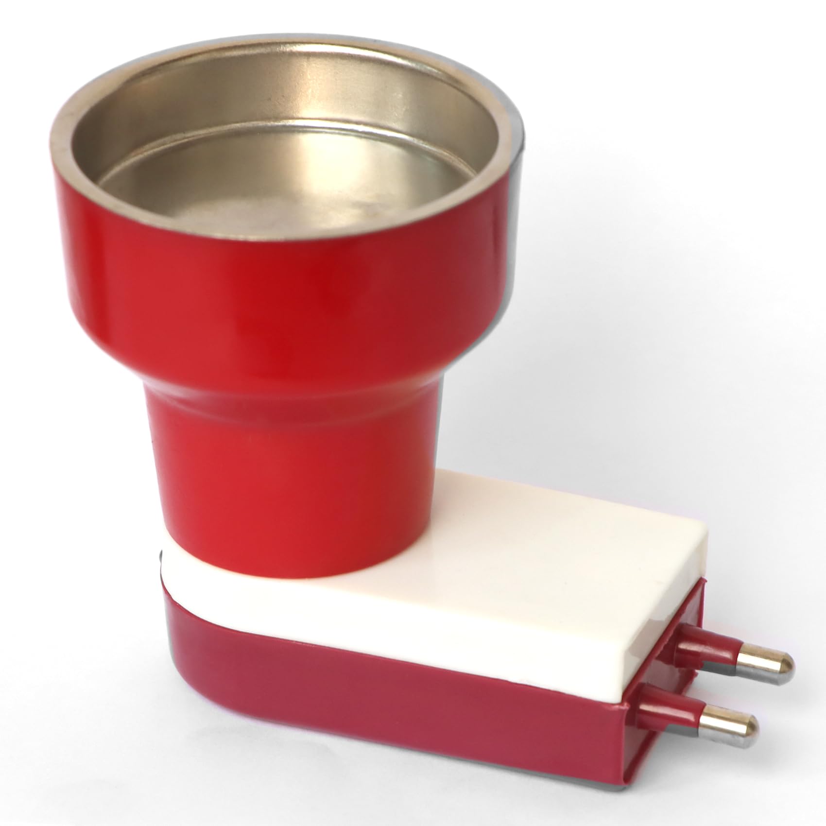 Premium Stainless Steel Electric Incense Holder & Smokeless Aroma Diffuser - Kapoor Dani & Bakhoor Burner for Home, Office, Meditation - Essential Oil Diffuser with Stylish Bright Red Finish | Perfect for Relaxation, Yoga & Aromatherapy Sessions