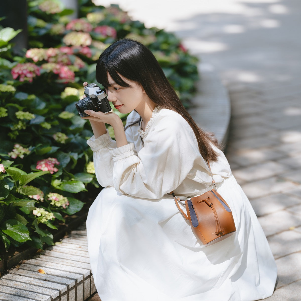 Mini Chantal Drawstring Leather Bag - Stylish & Compact Crossbody Purse for Women, Perfect for Everyday Use, Travel & Date Nights