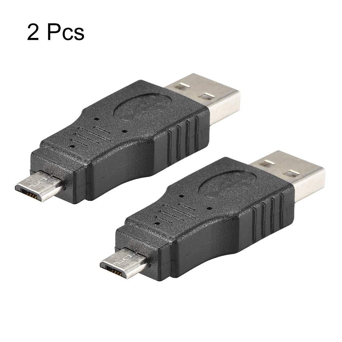 uxcell USB Male to Micro USB Male Adapter Converter - 2 Pack for Charging & Data Transfer | Compatible with Android Phones, Tablets & Other Micro USB Devices