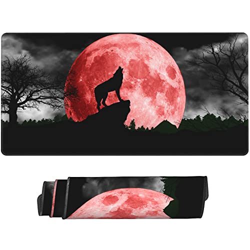 Red Moon and Wolf