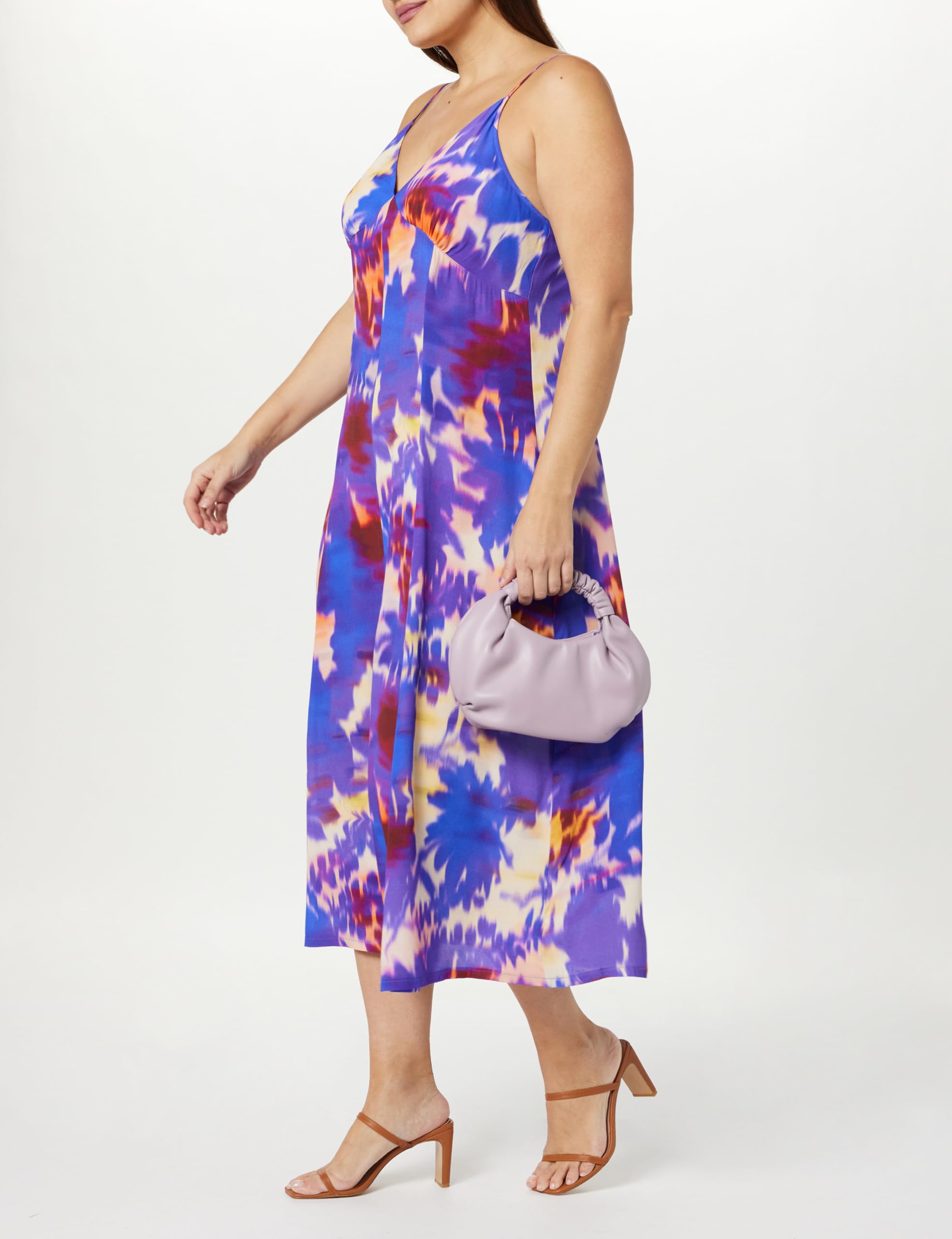 The Drop Women's Isa V-Neck Maxi Dress - Flowy Long Summer Dress with Side Slits | Perfect for Beach, Vacation & Casual Outings