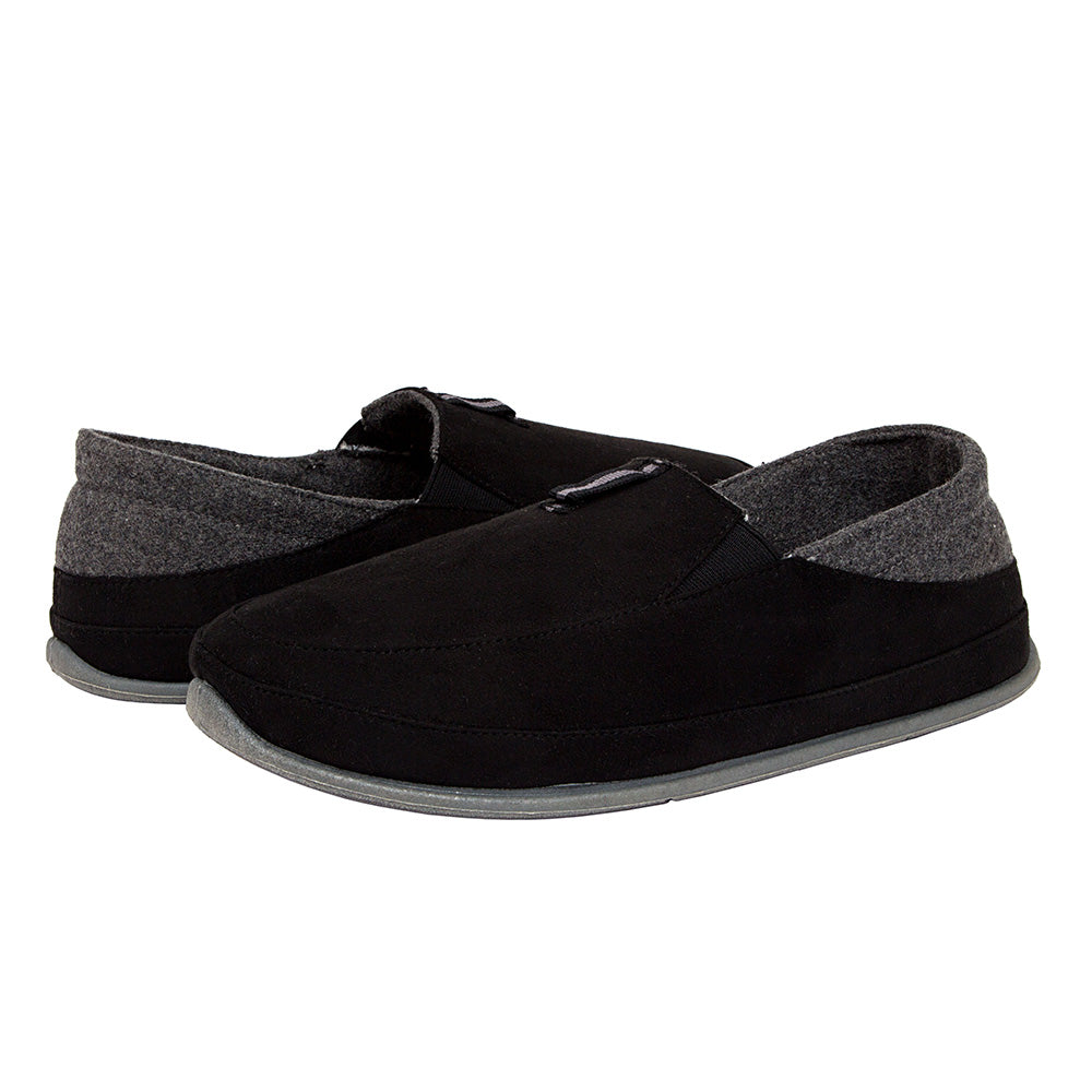 Unisex Campo Slippers in Black & Dark Grey - Cozy Indoor & Outdoor House Shoes for Men & Women