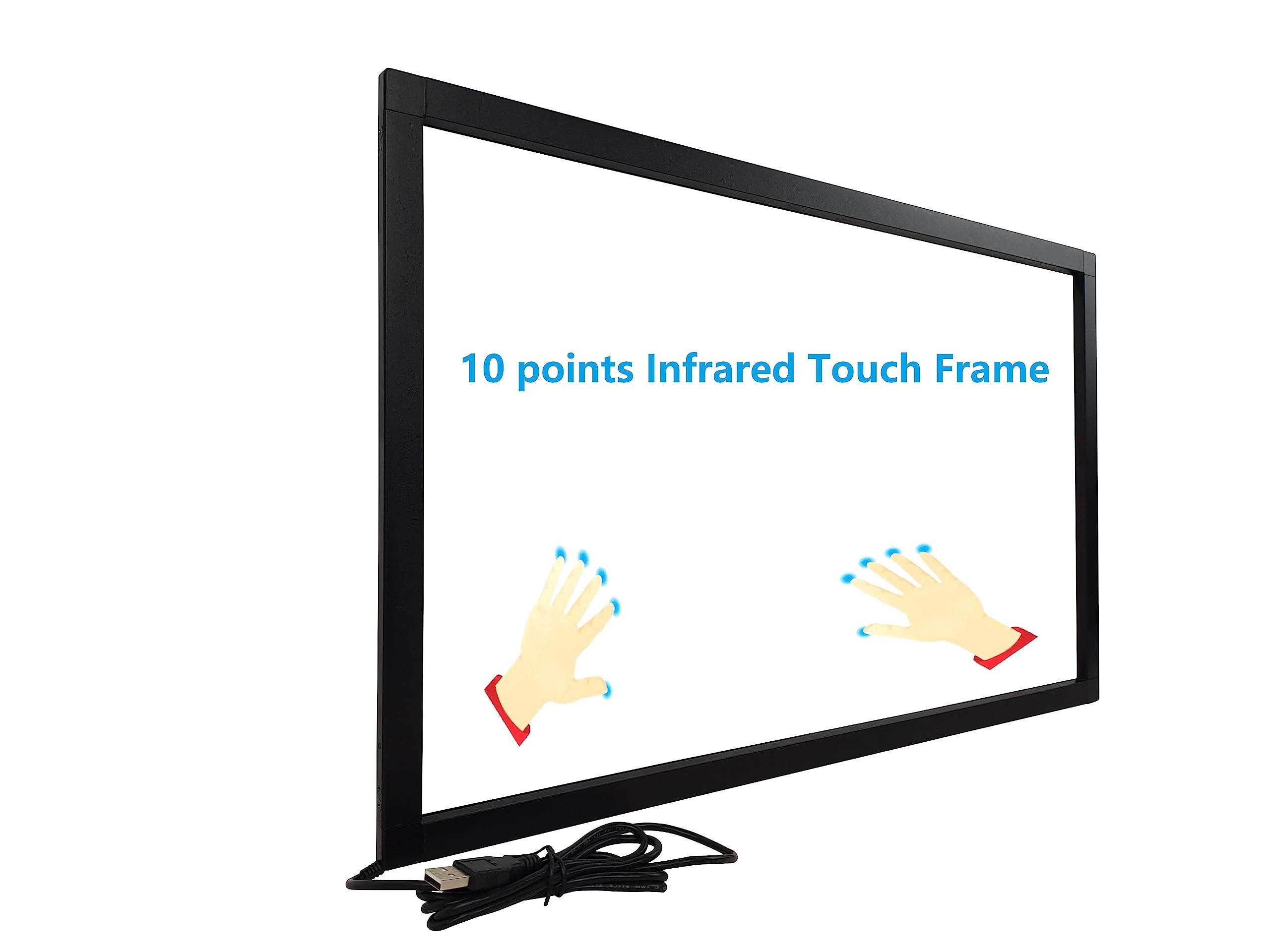 40 Inch 10-Point Interactive IR Touch Screen Overlay Frame - Driver-Free Solution for Touch TV, Monitor, Whiteboard & Digital Signage | Perfect for Classrooms, Meetings & Retail Displays