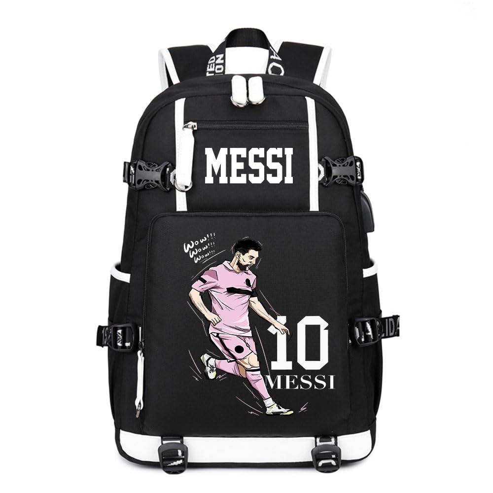 Soccer Idol Laptop Backpack for Men & Women - Durable School & College Backpack with USB Charging Port - Perfect for Travel, Work & University (Black)