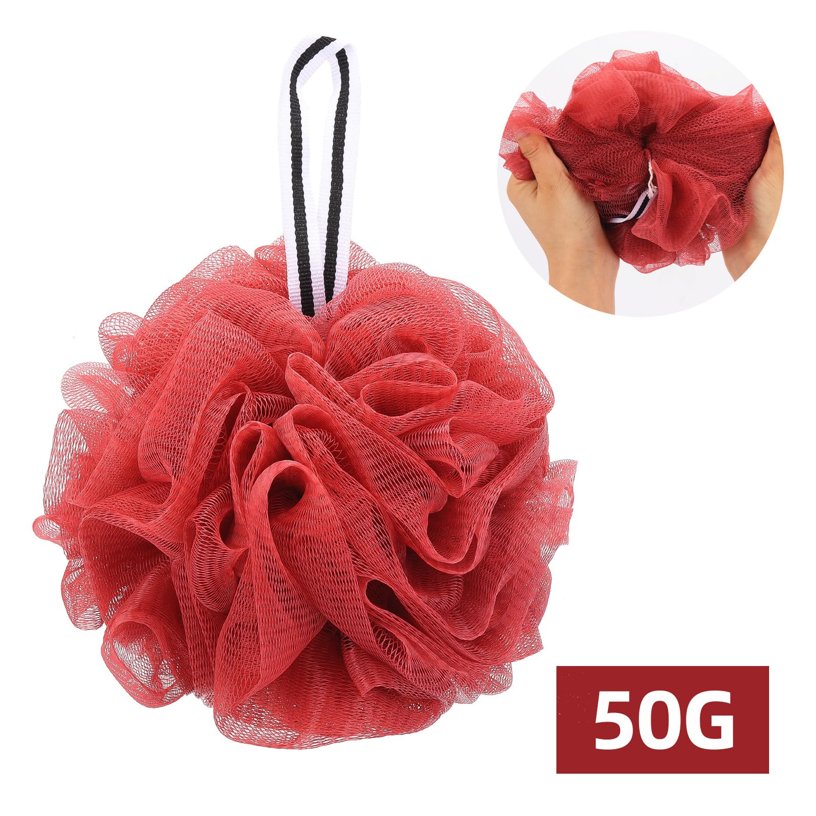 4 Pack Bath Sponge - Premium Mesh Loofah Pouf Body Scrubber & Exfoliator (50g Each) for Shower, Spa & Gentle Skin Care