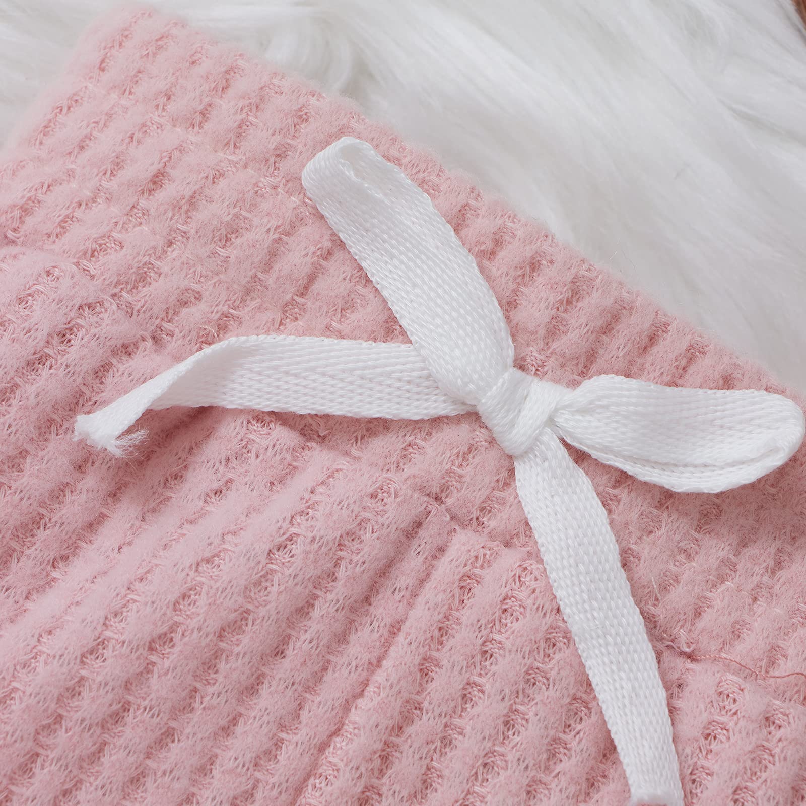 Fall Winter Newborn Baby Clothes Set - Unisex Infant Waffle Knit Outfit with Long Sleeve Top & Pants | Cozy Winter Wear for Babies