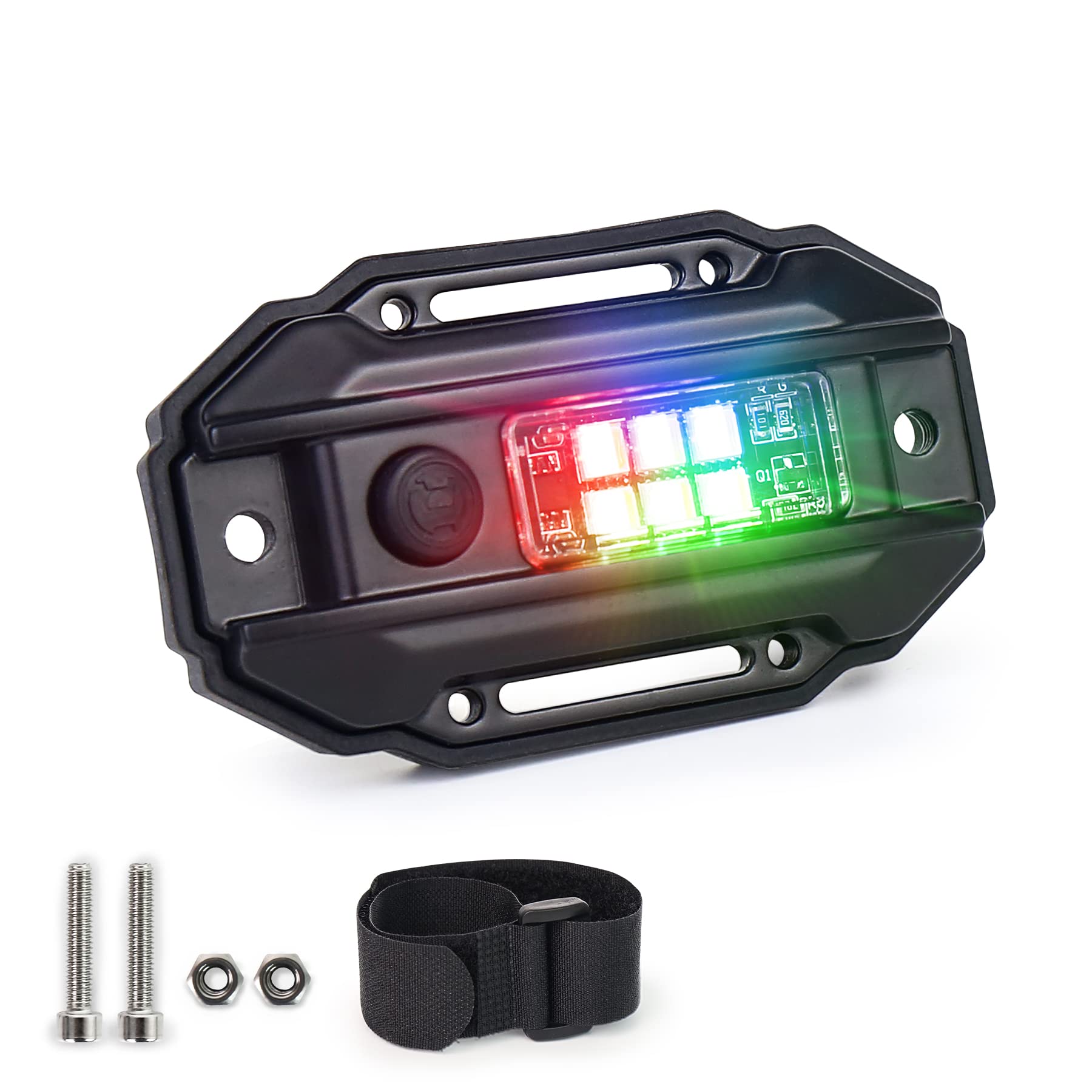RGB White UTV Dome Light - Universal Switch RGB Strobe Roll Bar Mount LED Interior Light for UTV ATV Polaris RZR Can Am Truck Car (White/Red/Green/Blue) - Perfect for Off-Roading, Night Driving & Interior Lighting