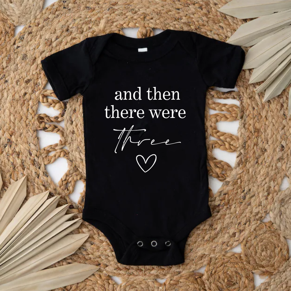Then There Were Three Baby Vest - Soft & Comfortable Infant Bodysuit for Boys & Girls - Perfect for Everyday Wear, Playtime & Family Outings